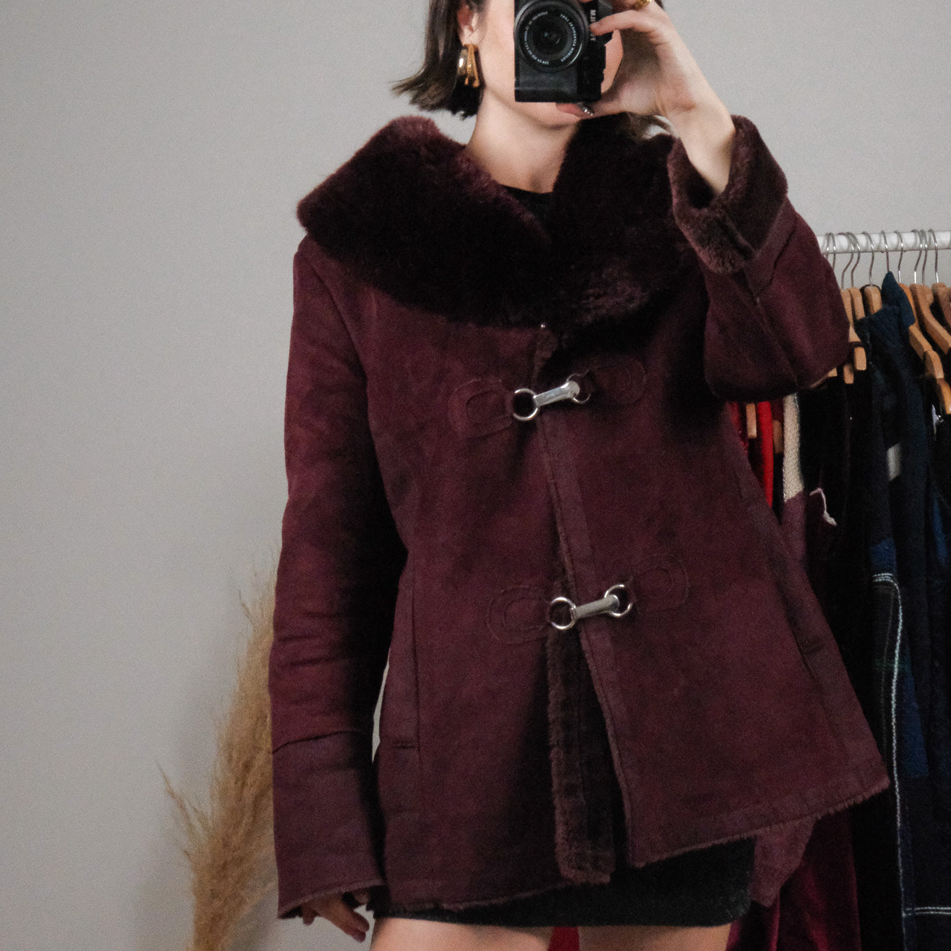 Vintage x Faux Fur Trim Jacket (L)