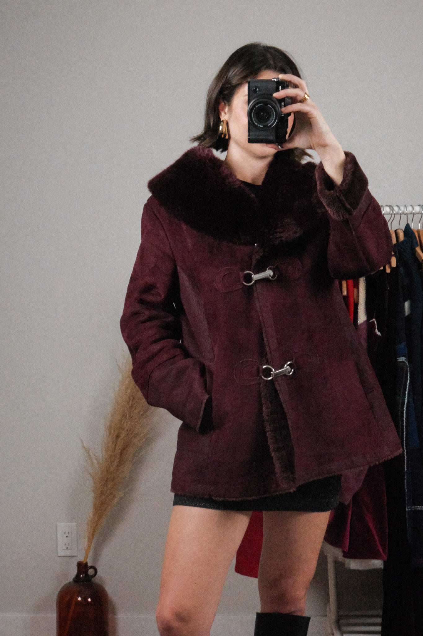 Vintage x Faux Fur Trim Jacket (L)