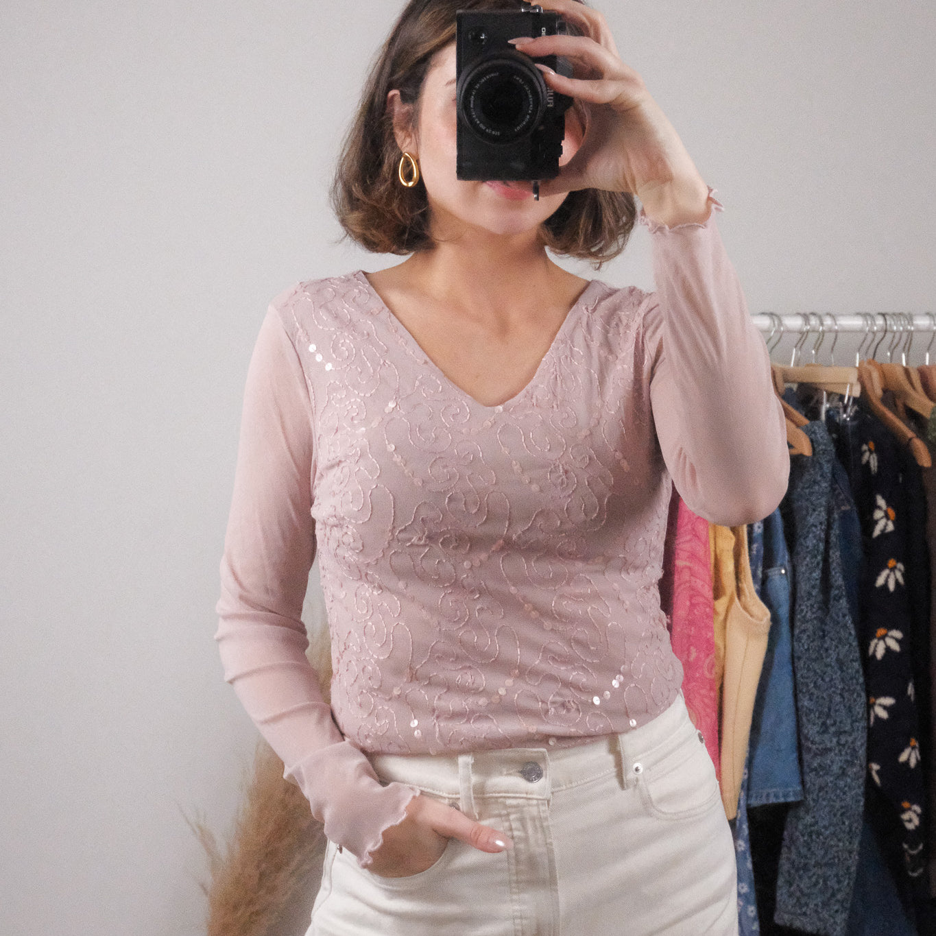 Vintage x Mesh Sequin Top (S/M)