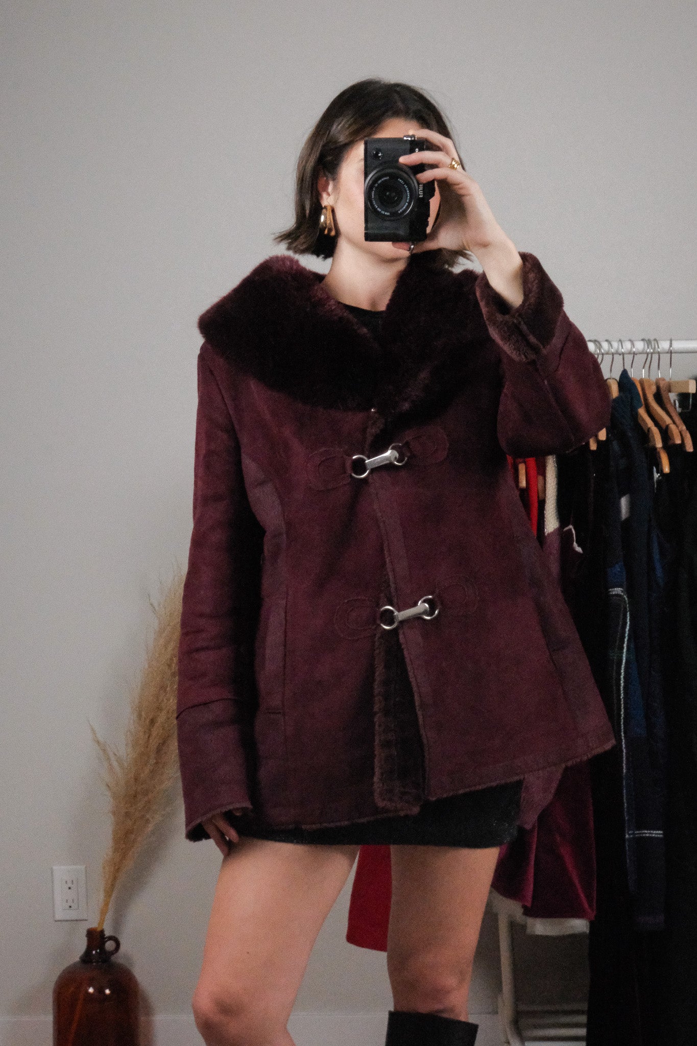 Vintage x Faux Fur Trim Jacket (L)