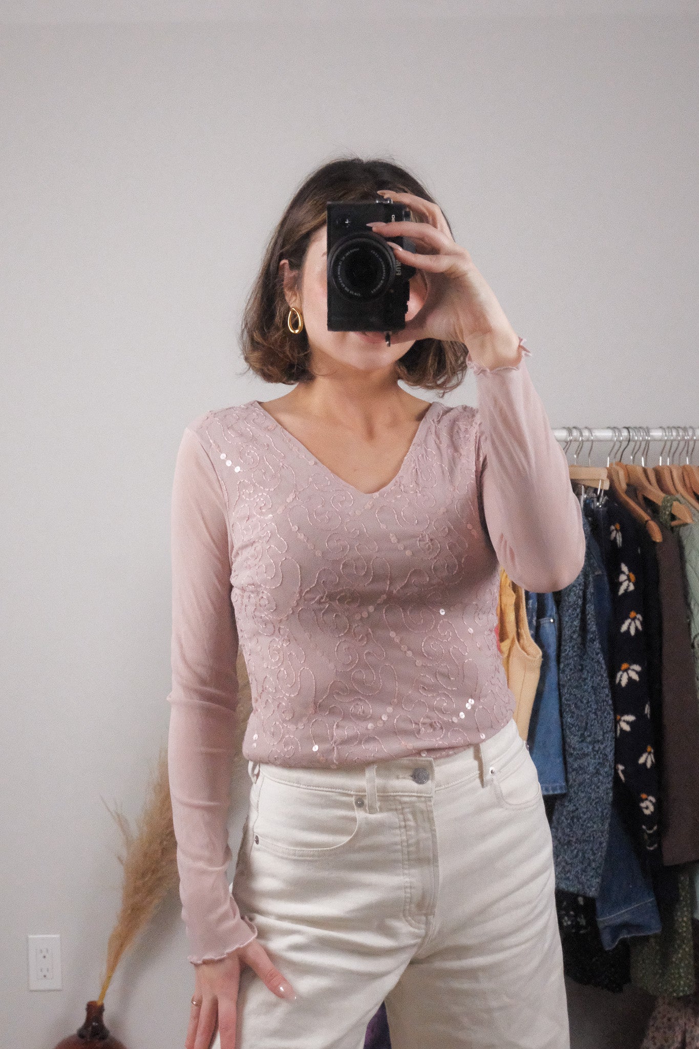 Vintage x Mesh Sequin Top (S/M)