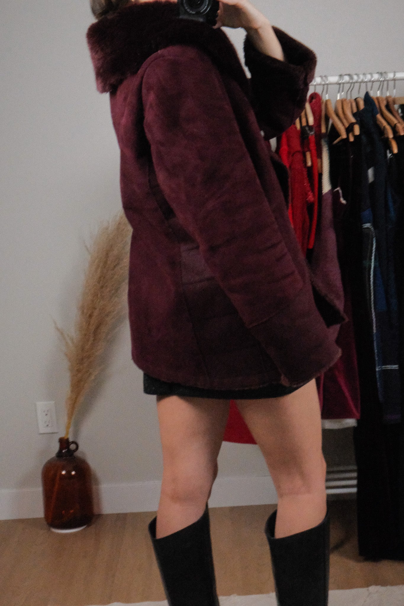 Vintage x Faux Fur Trim Jacket (L)