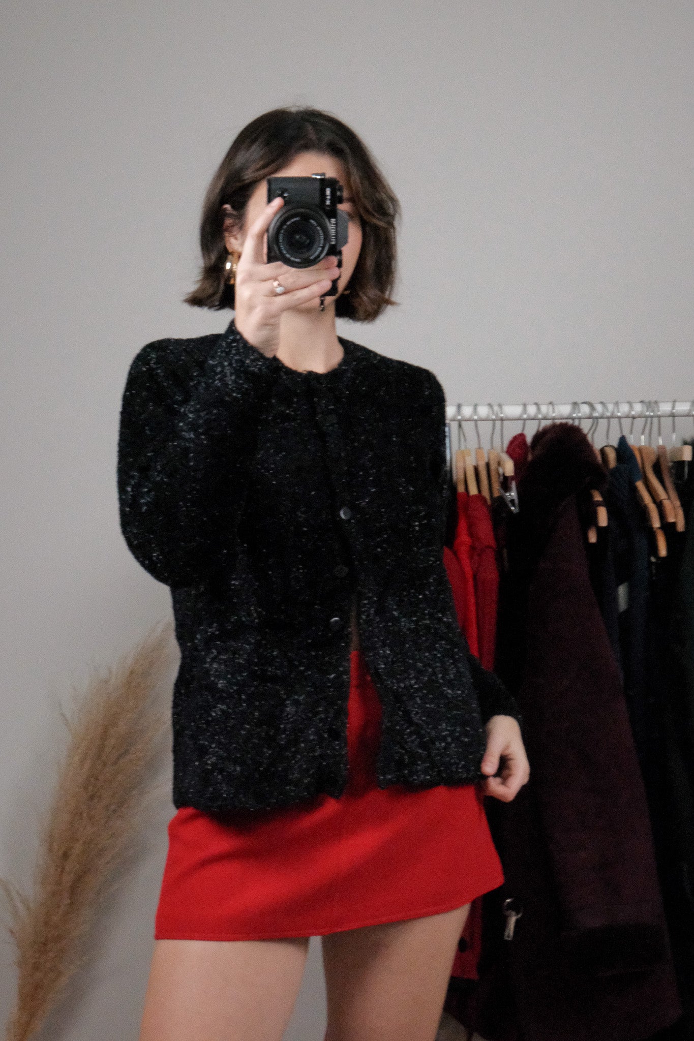 Vintage x Shimmer Fuzzy Cardigan (M)