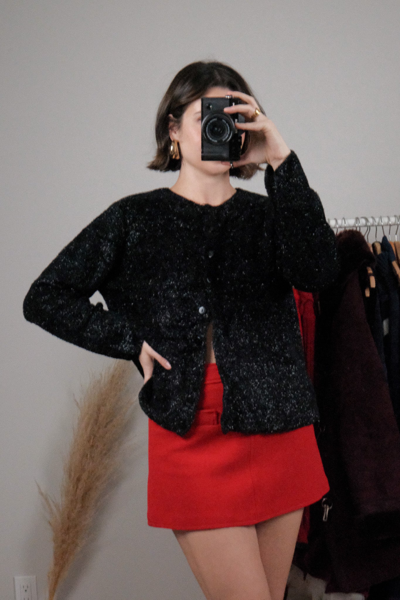 Vintage x Shimmer Fuzzy Cardigan (M)