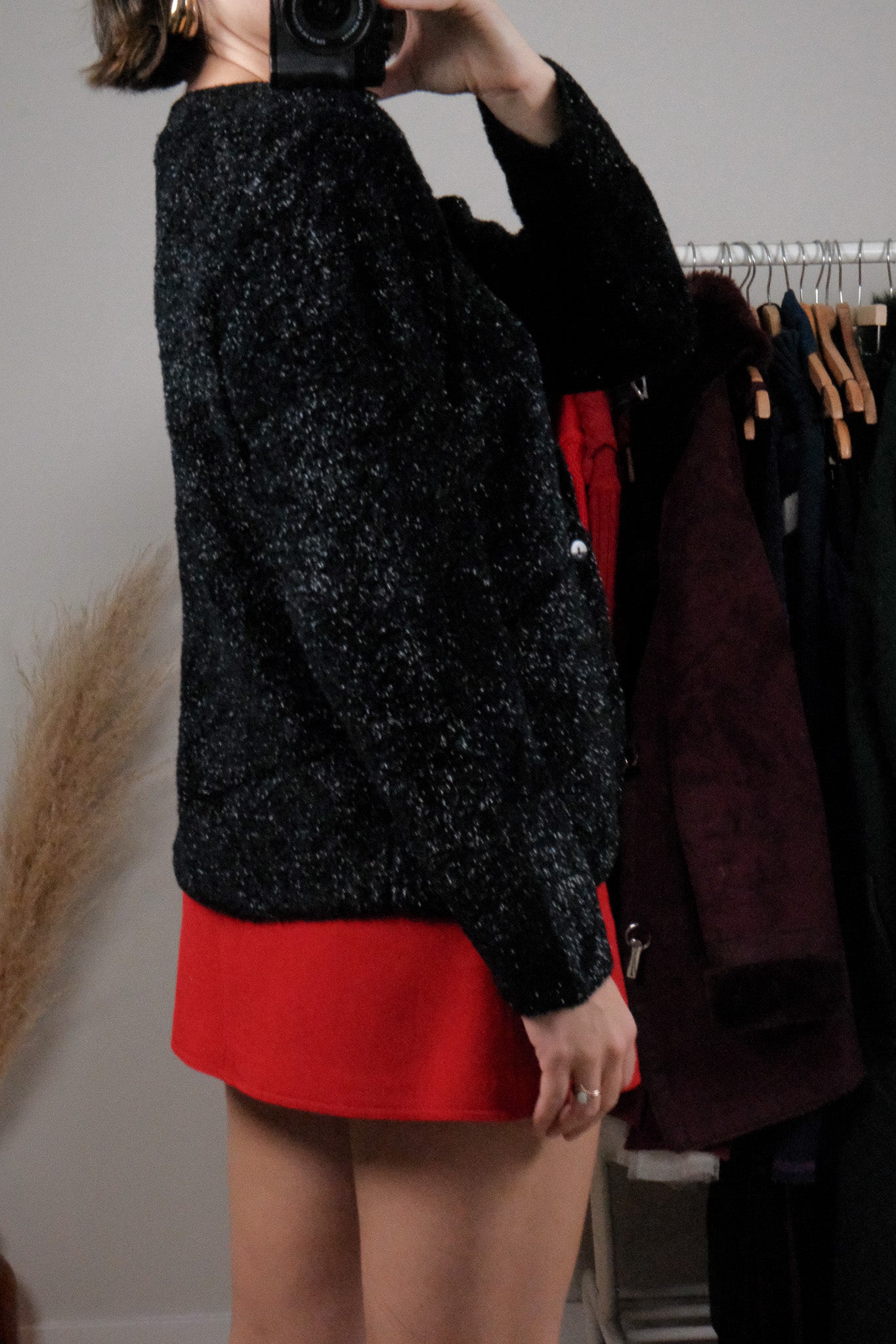 Vintage x Shimmer Fuzzy Cardigan (M)