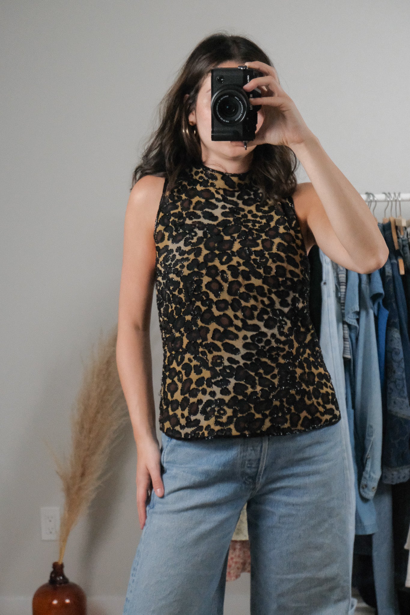 Vintage x Beaded Animal Print Top (M)