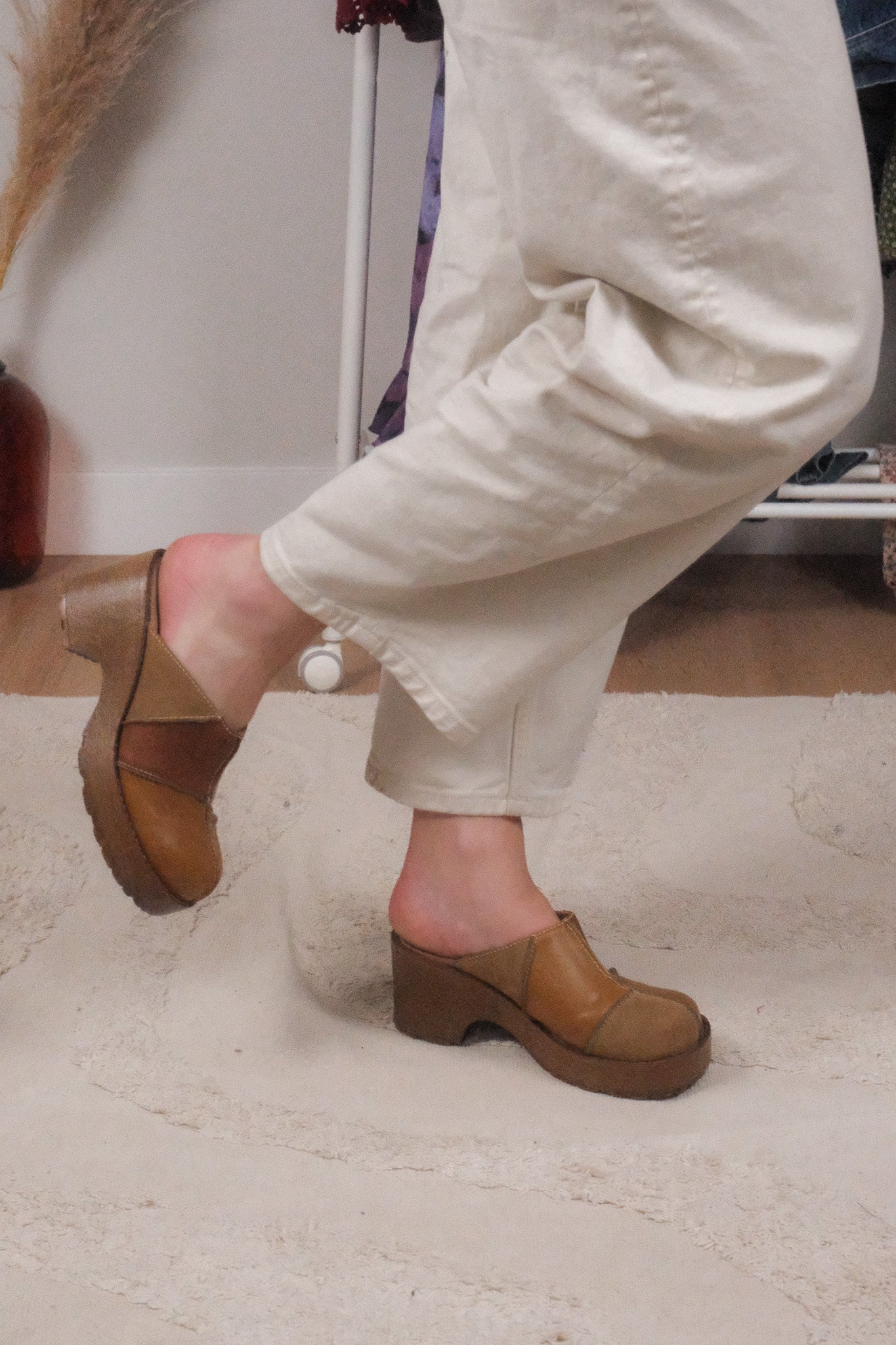 Vintage x Leather/Suede Patchwork Clogs (6/6.5)