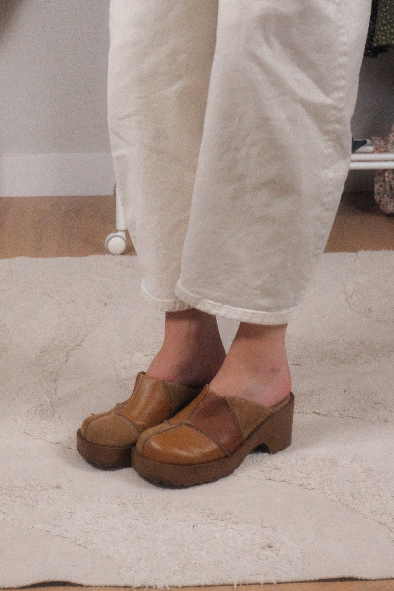 Vintage x Leather/Suede Patchwork Clogs (6/6.5)