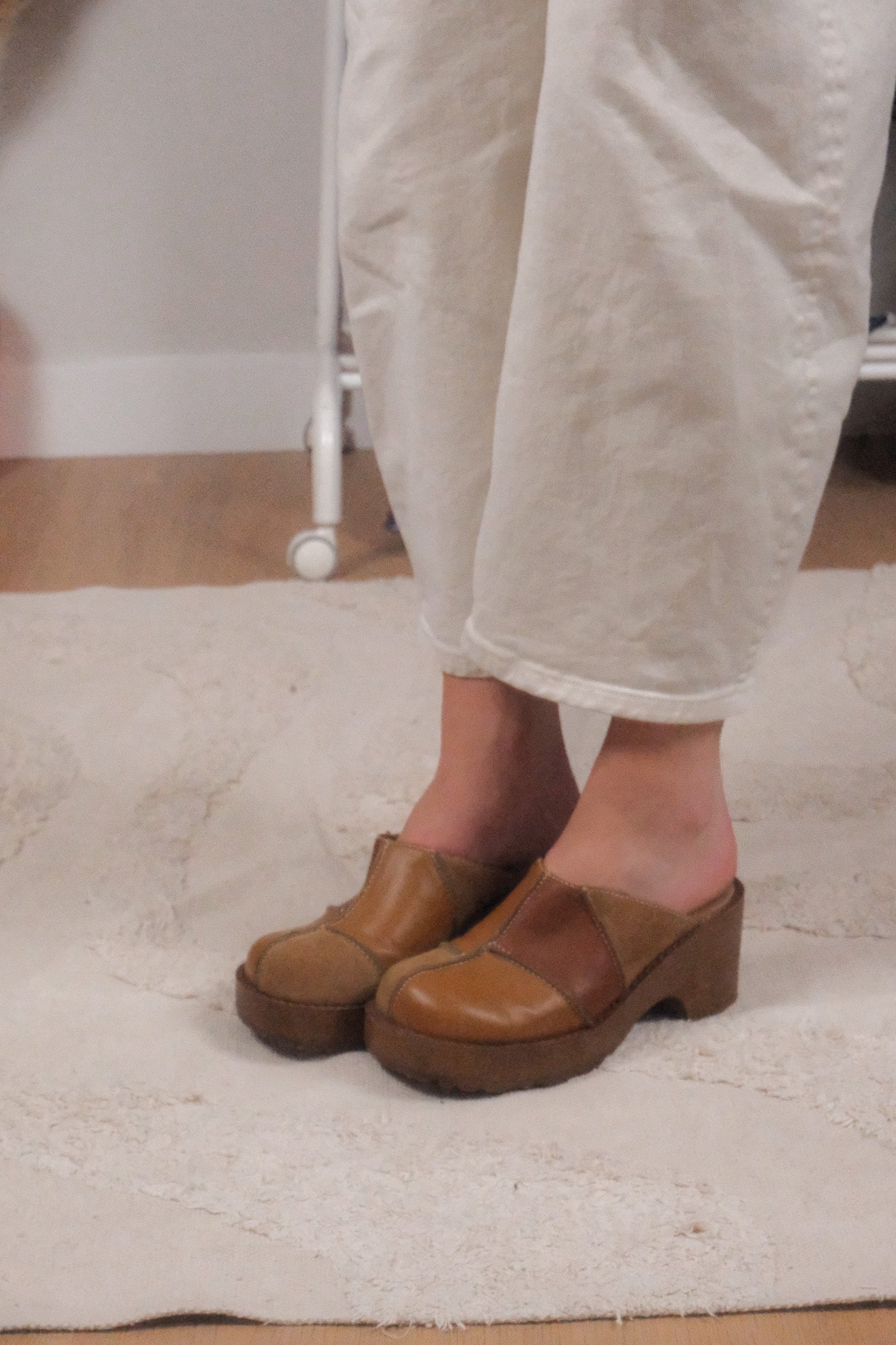 Vintage x Leather/Suede Patchwork Clogs (6/6.5)