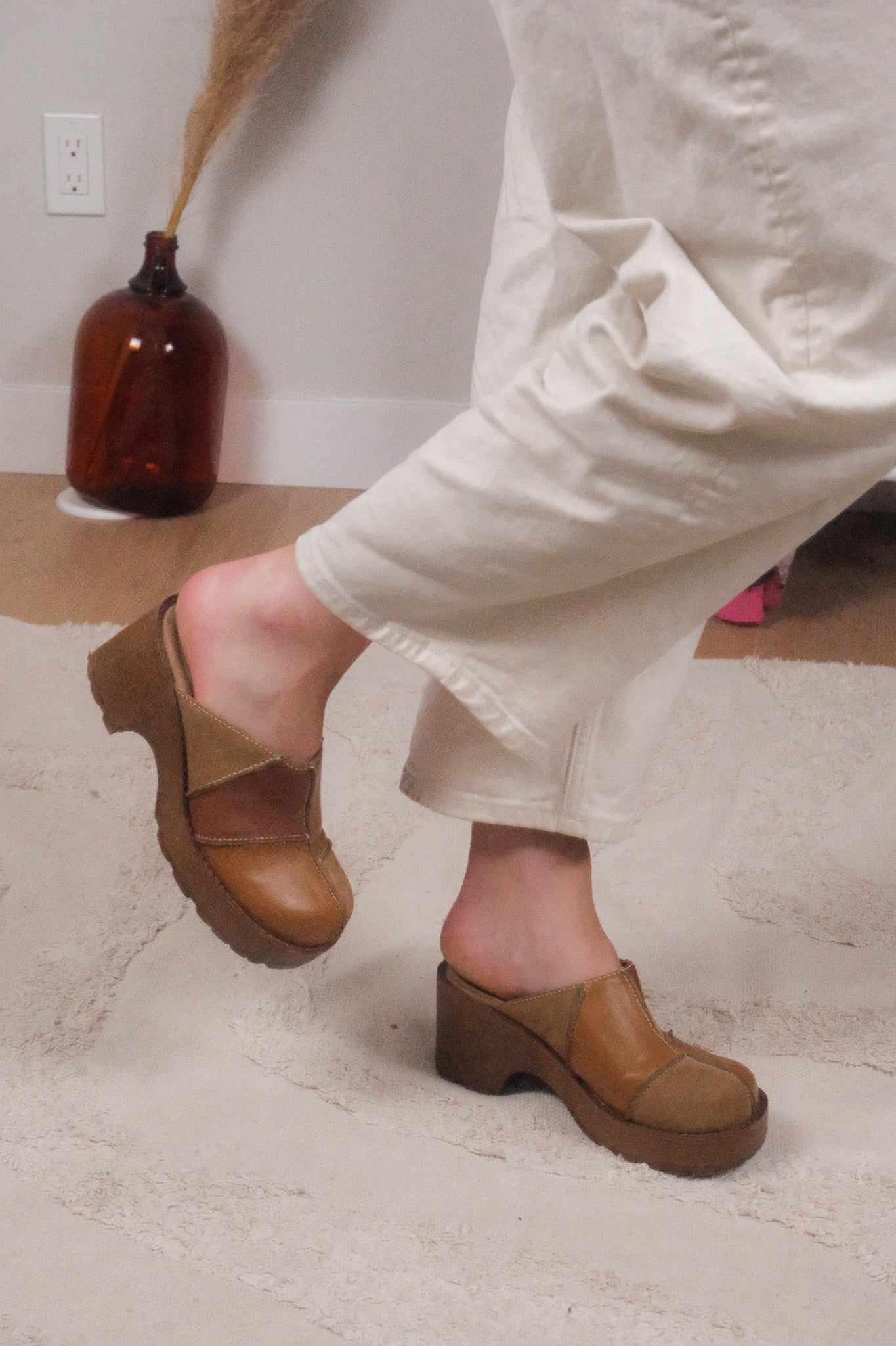 Vintage x Leather/Suede Patchwork Clogs (6/6.5)