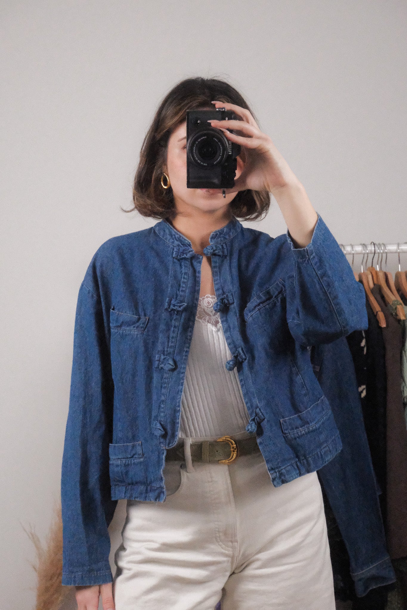 Made in USA x Vintage x Cropped Denim Jacket (S/M)