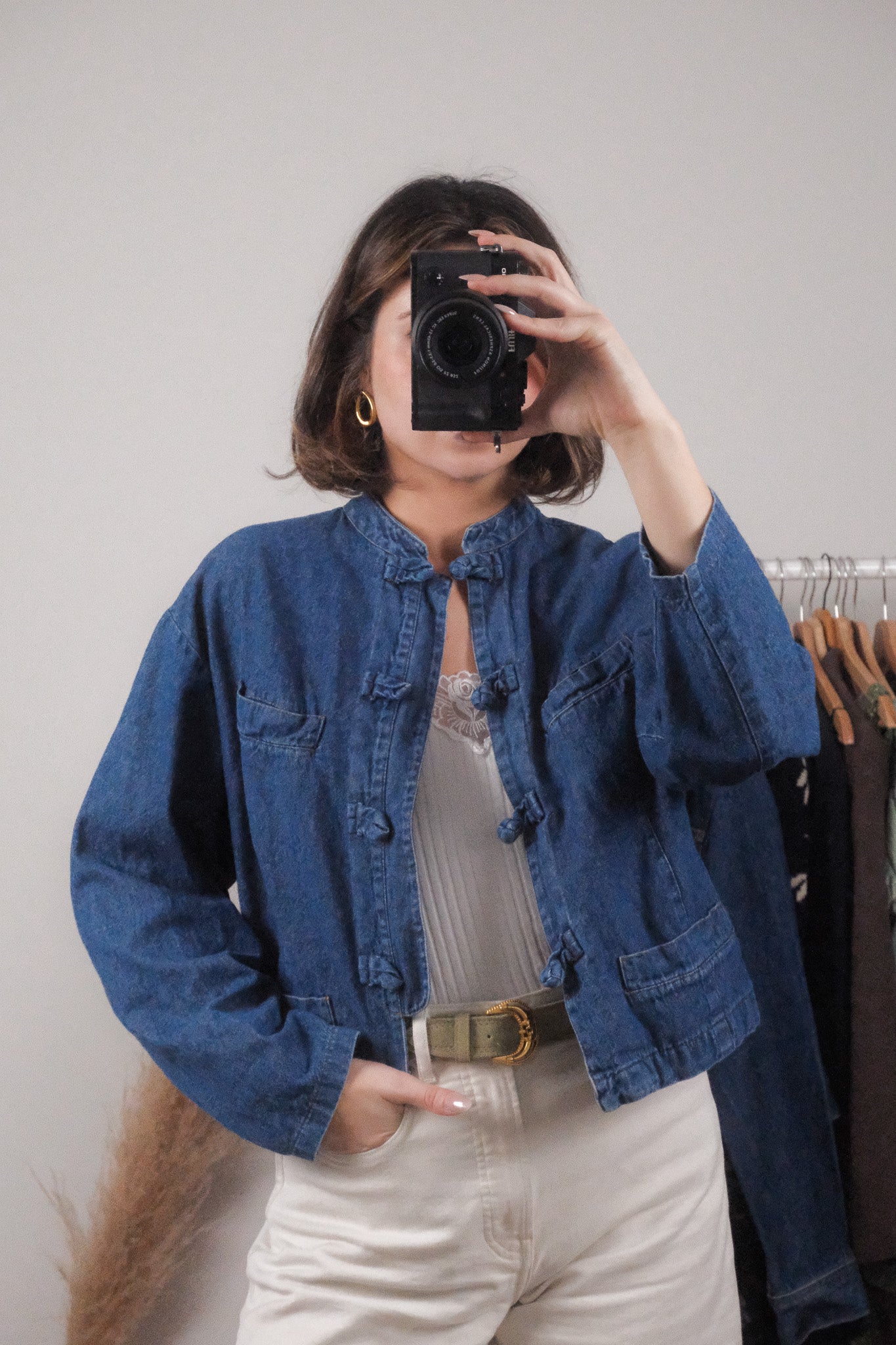 Made in USA x Vintage x Cropped Denim Jacket (S/M)