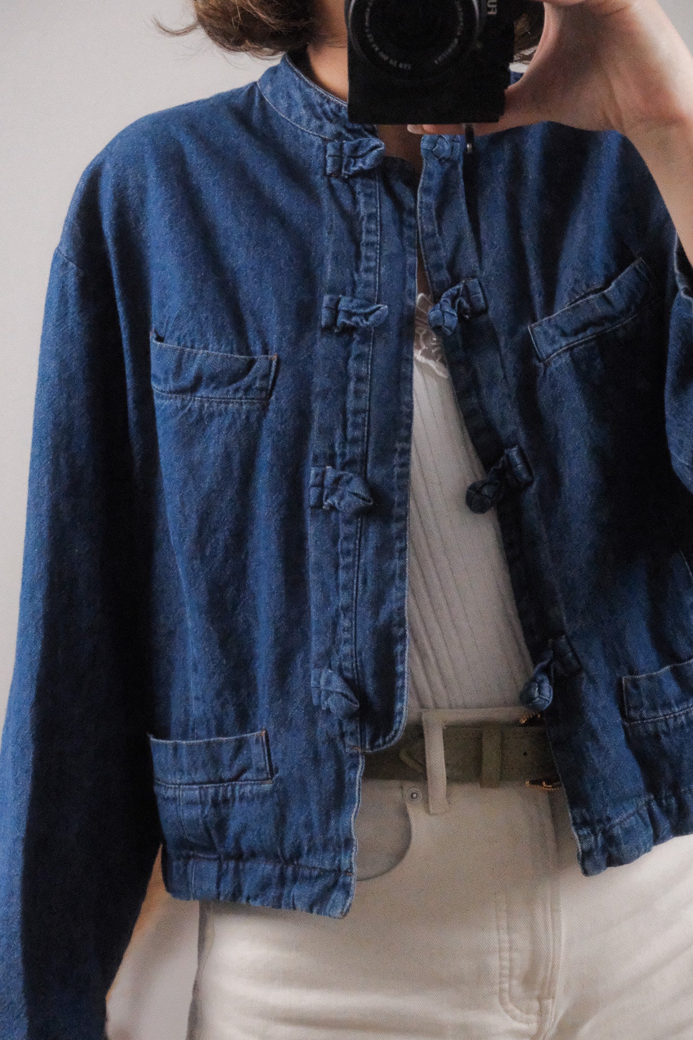Made in USA x Vintage x Cropped Denim Jacket (S/M)