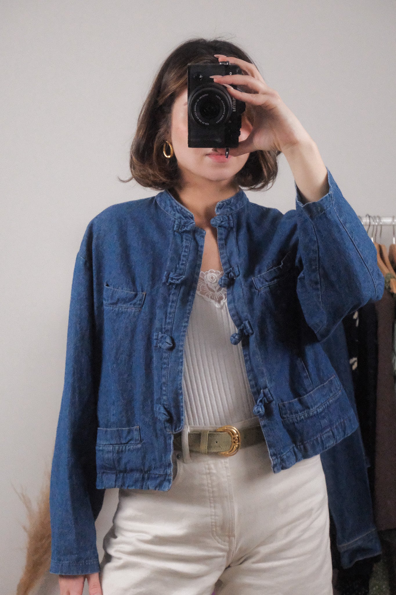 Made in USA x Vintage x Cropped Denim Jacket (S/M)
