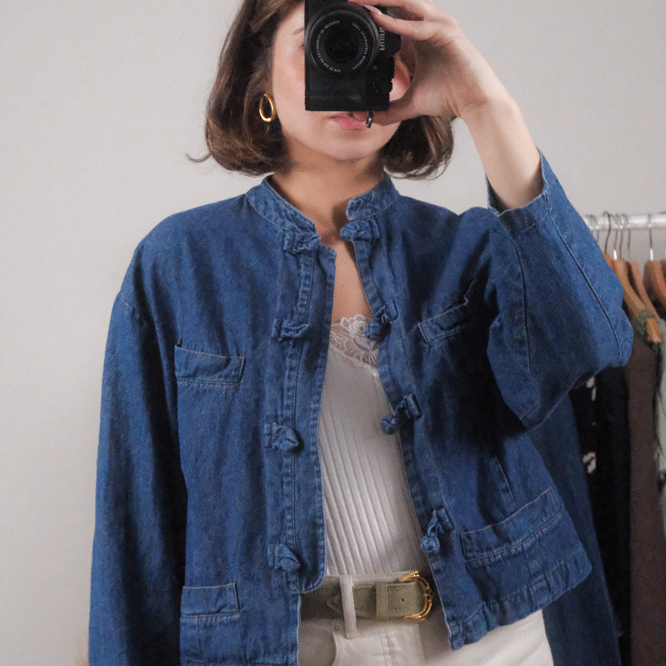 Made in USA x Vintage x Cropped Denim Jacket (S/M)