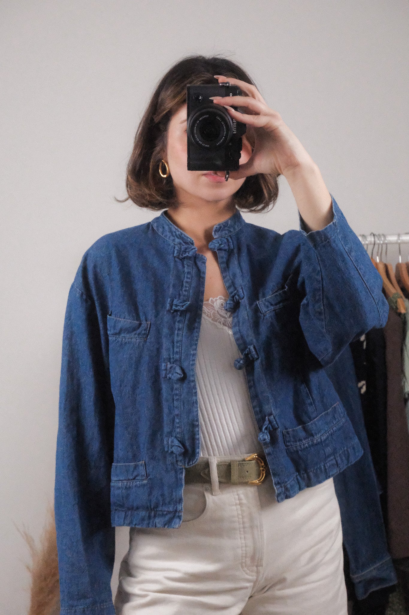 Made in USA x Vintage x Cropped Denim Jacket (S/M)