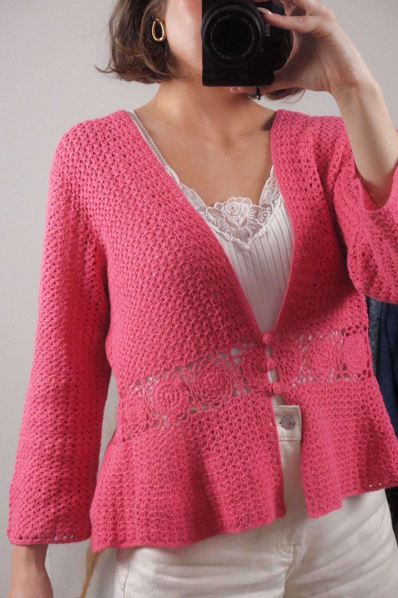 Vintage x Cotton Crochet Knit (M/L)