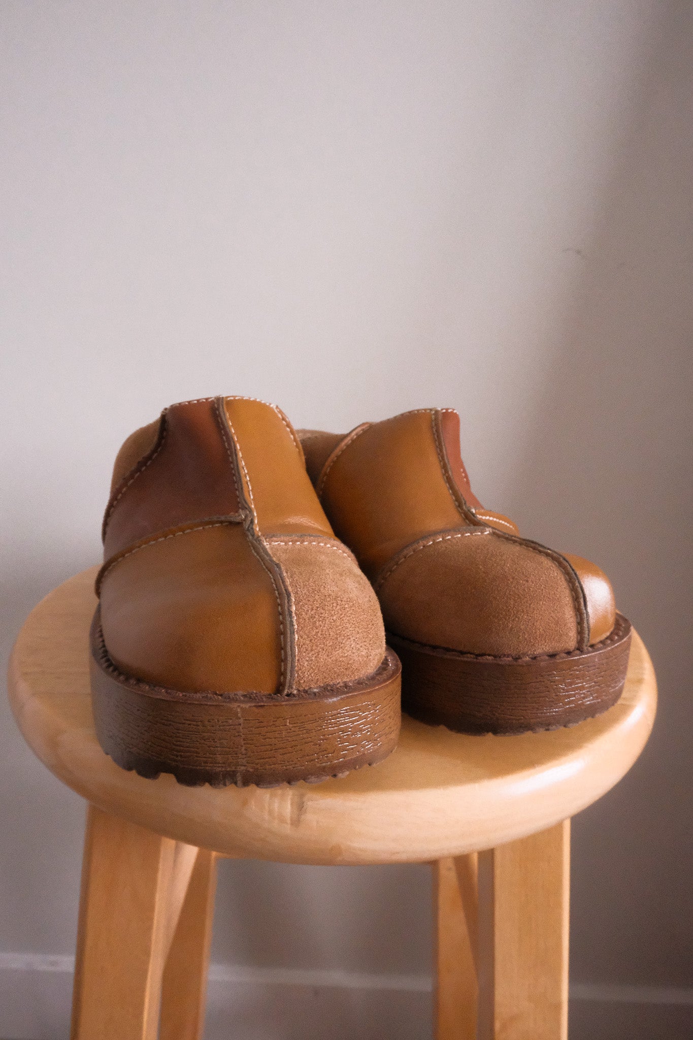 Vintage x Leather/Suede Patchwork Clogs (6/6.5)