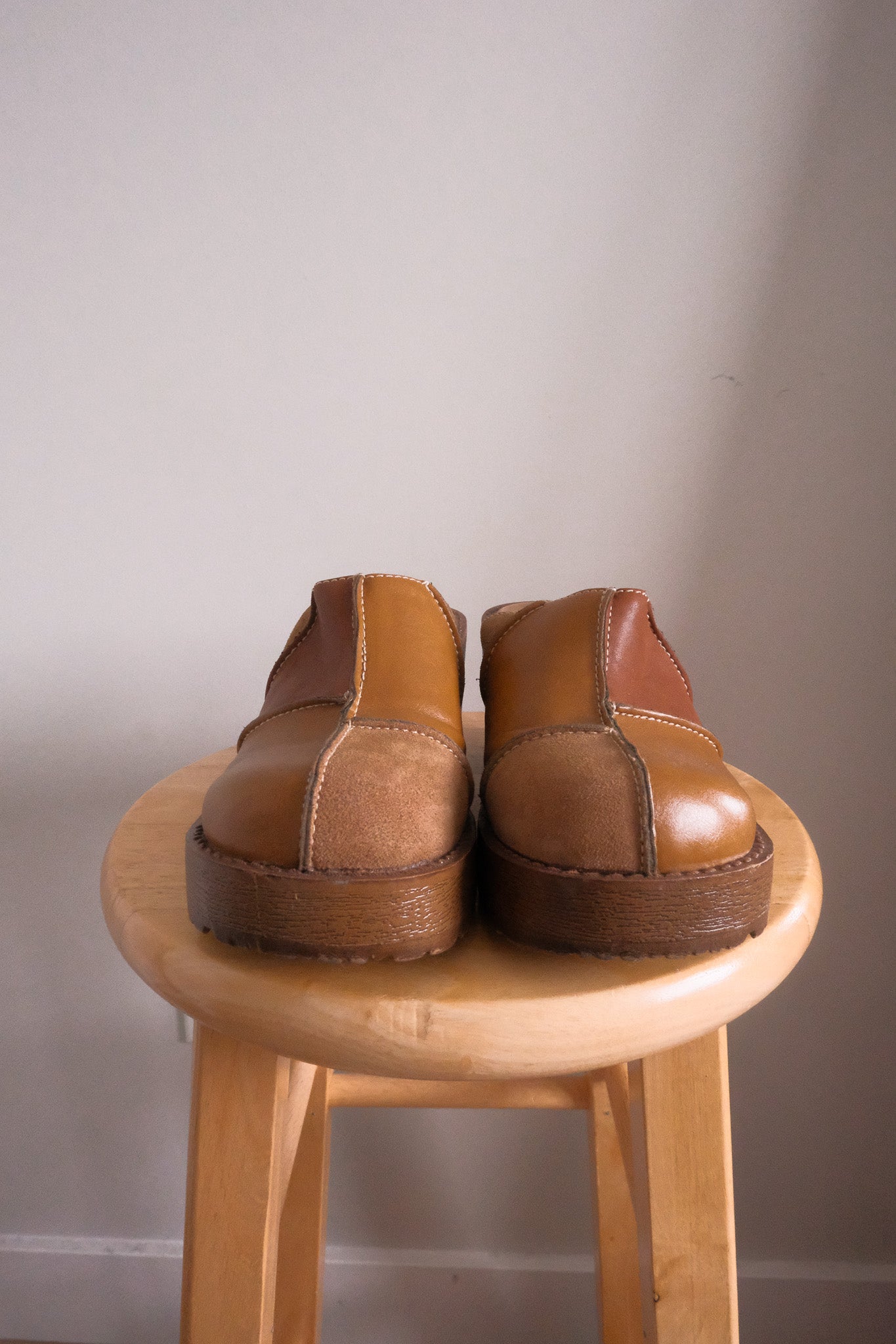 Vintage x Leather/Suede Patchwork Clogs (6/6.5)