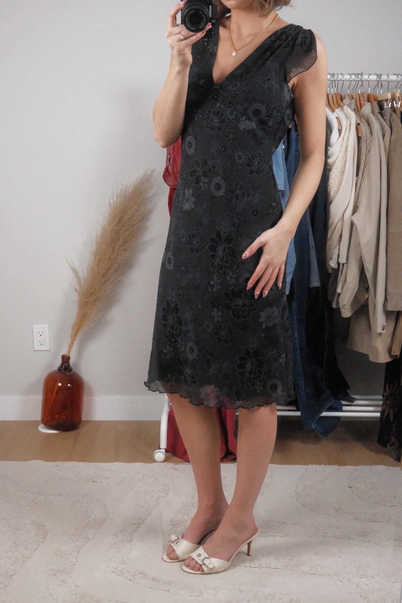 Vintage x Patterned Midi Dress (8/10)