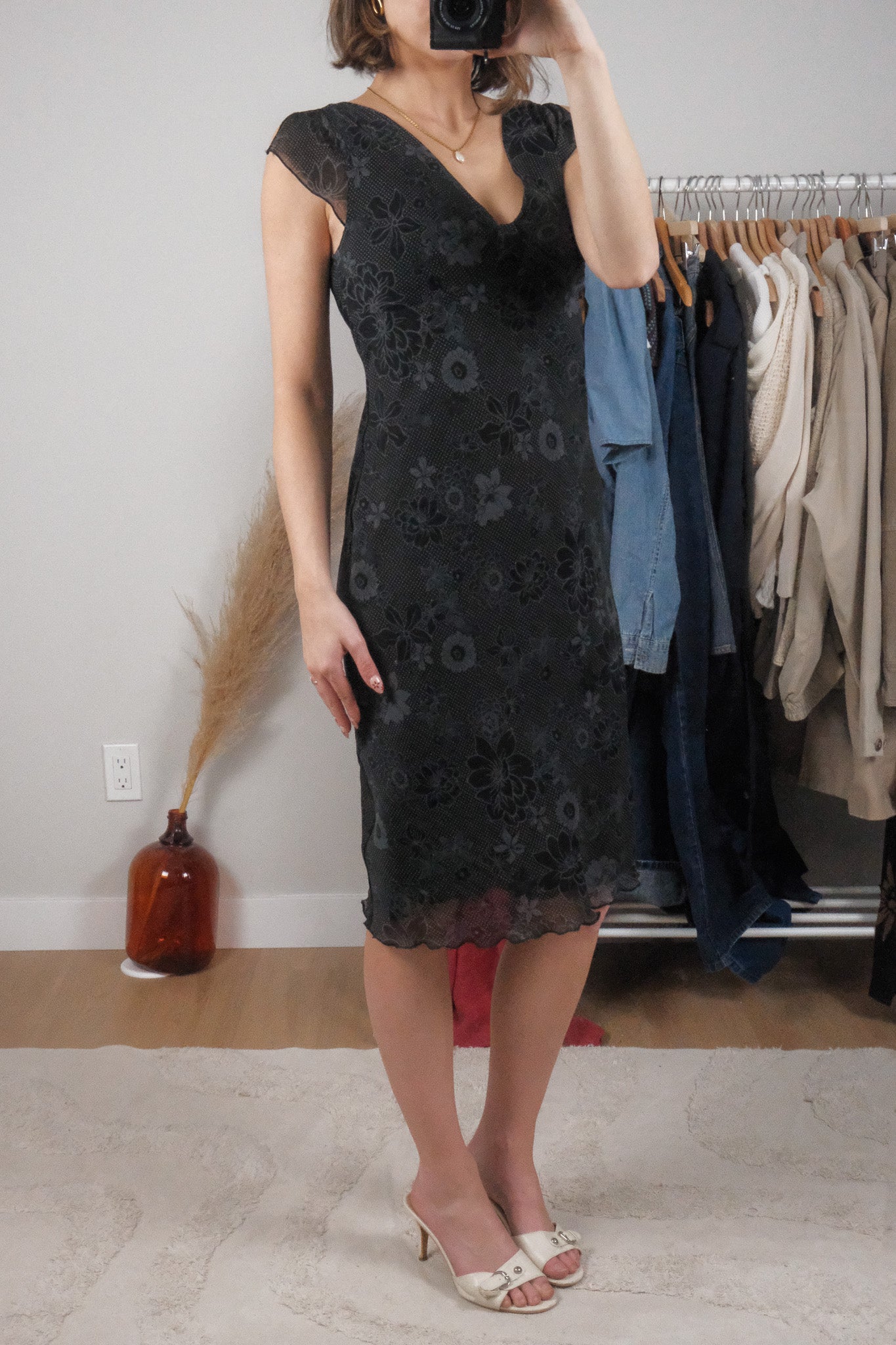 Vintage x Patterned Midi Dress (8/10)