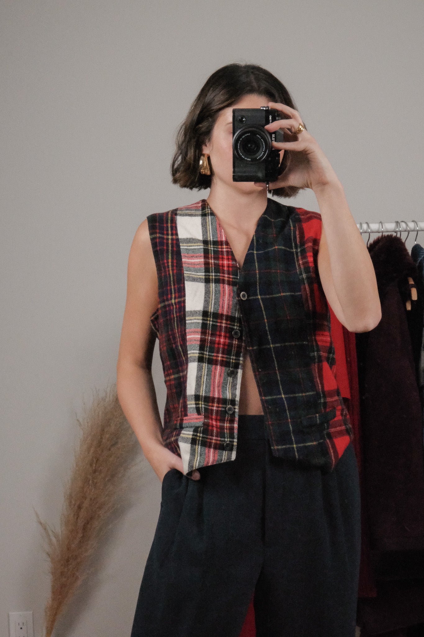 Made in Portugal x Wool Blend Plaid Vest (6)