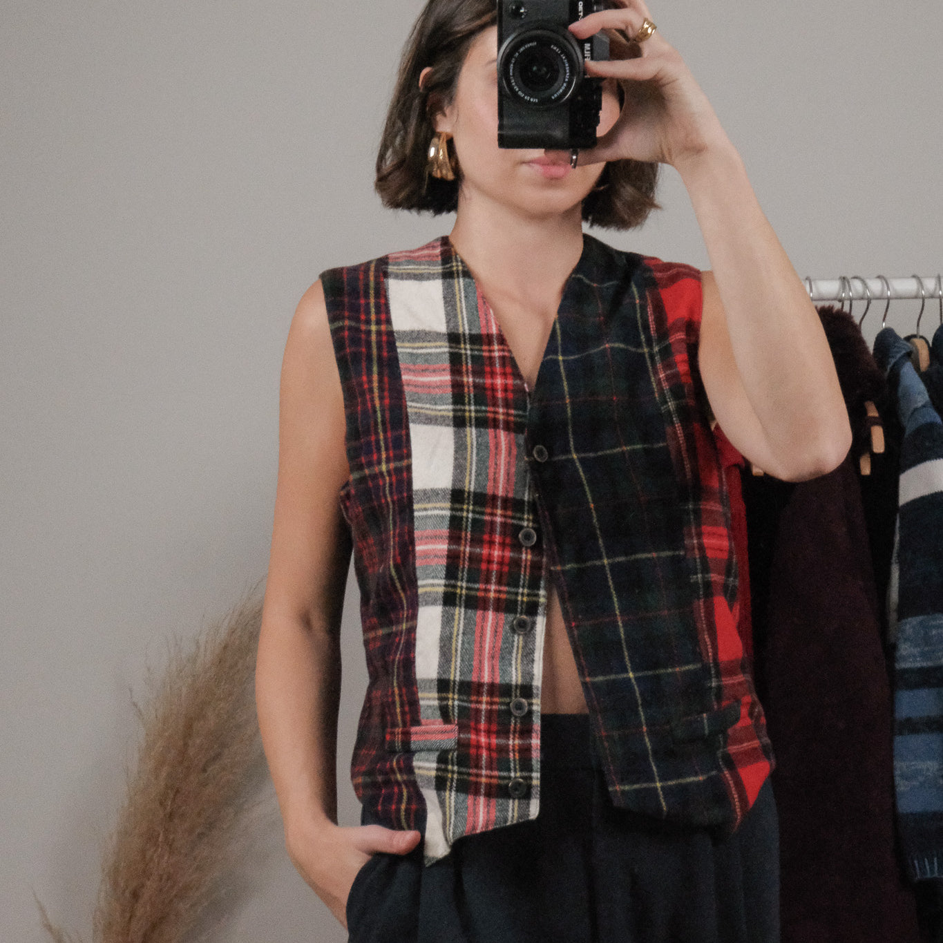 Made in Portugal x Wool Blend Plaid Vest (6)