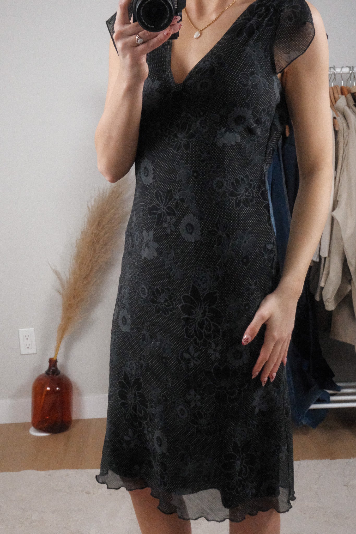 Vintage x Patterned Midi Dress (8/10)