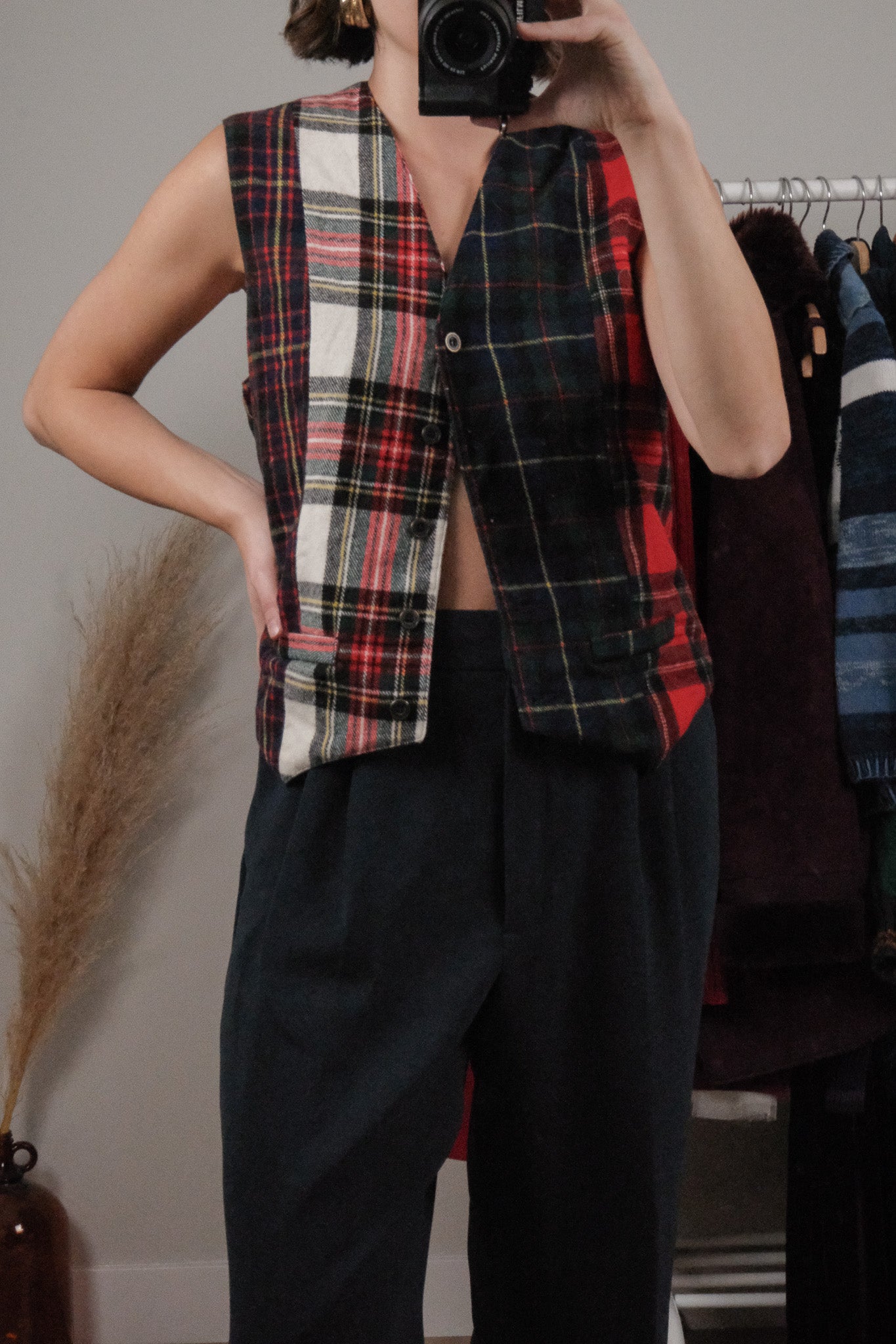 Made in Portugal x Wool Blend Plaid Vest (6)