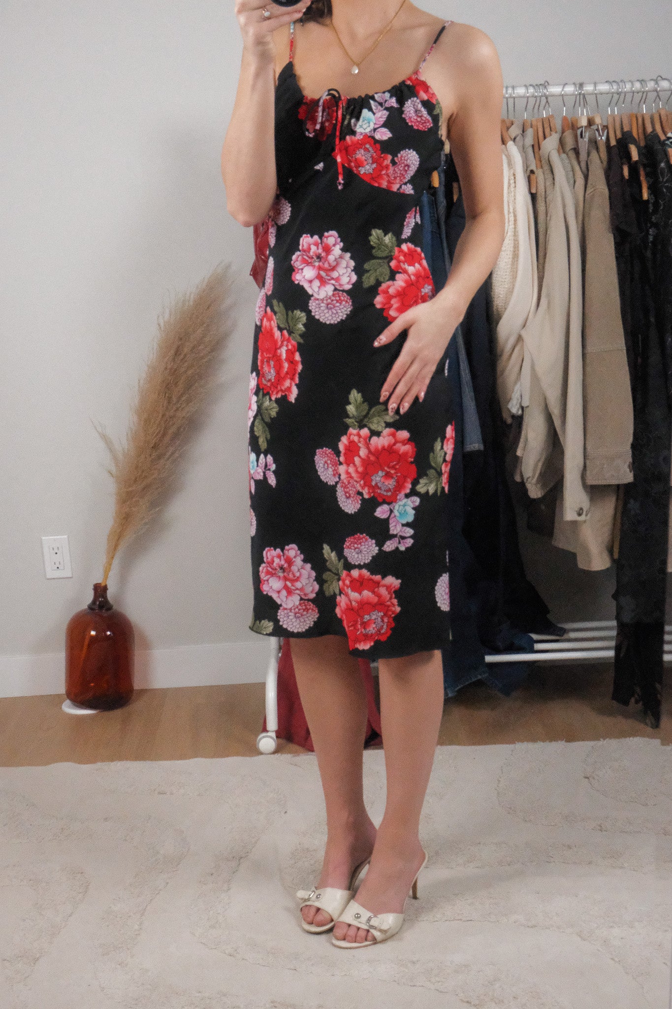 Made in Canada x Vintage x Floral Midi Dress (S)