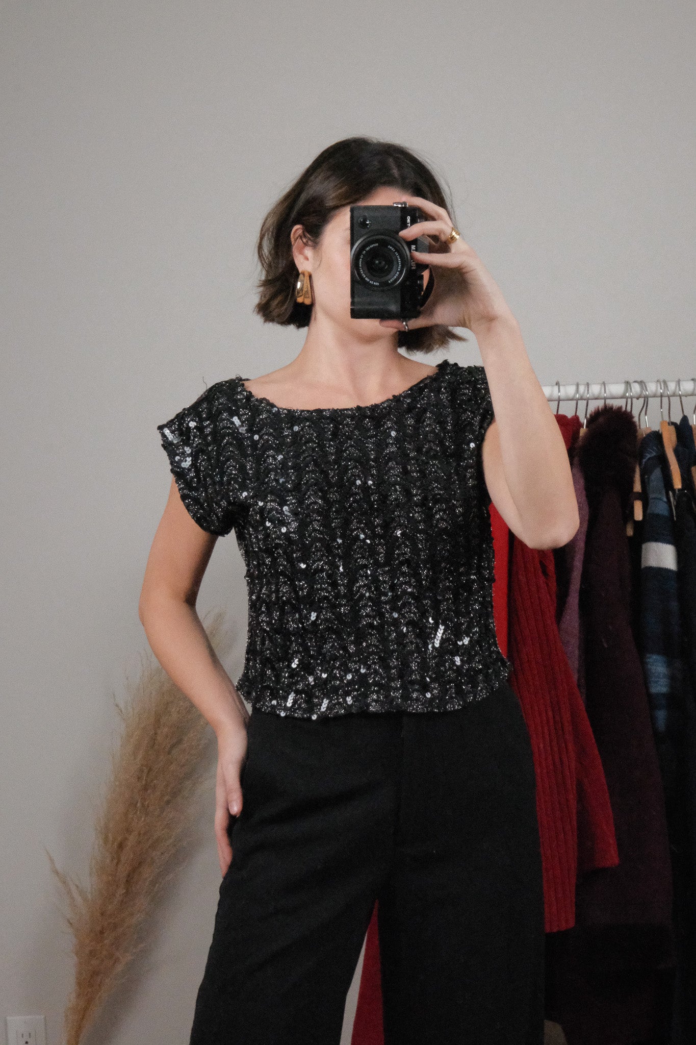 Vintage x Shimmer Sequin Cropped Tank (M)