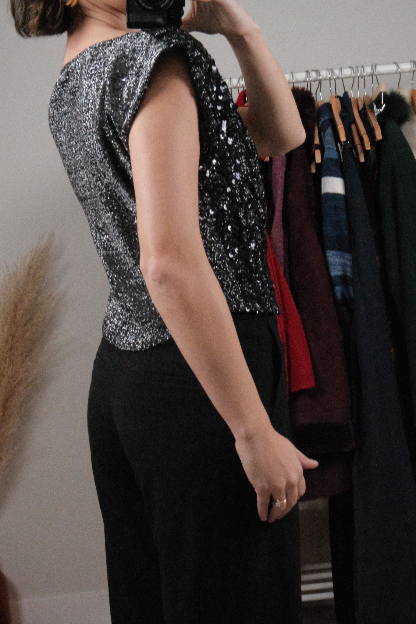 Vintage x Shimmer Sequin Cropped Tank (M)