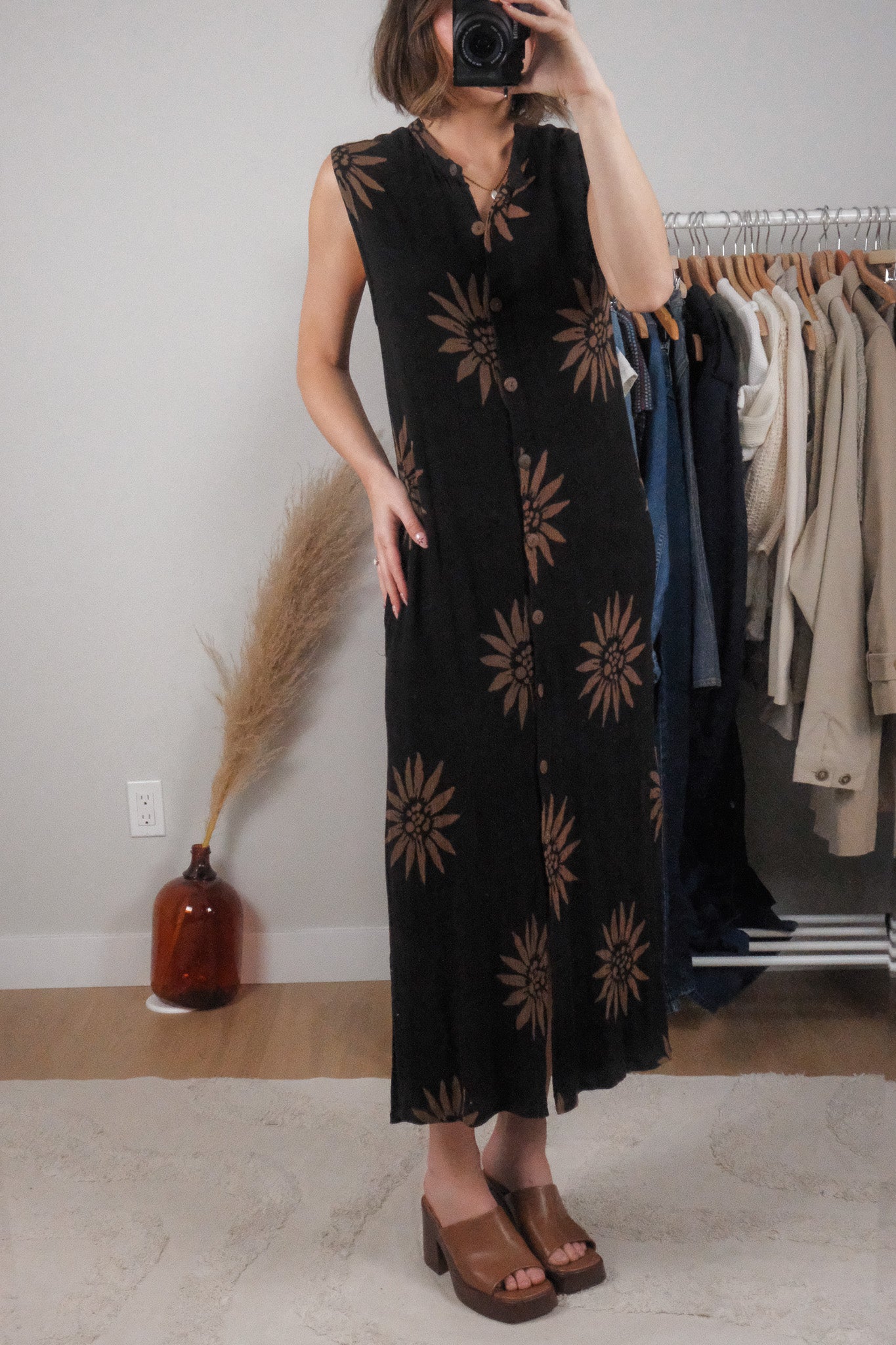April Cornell x Flower Button Up Maxi Dress (M)