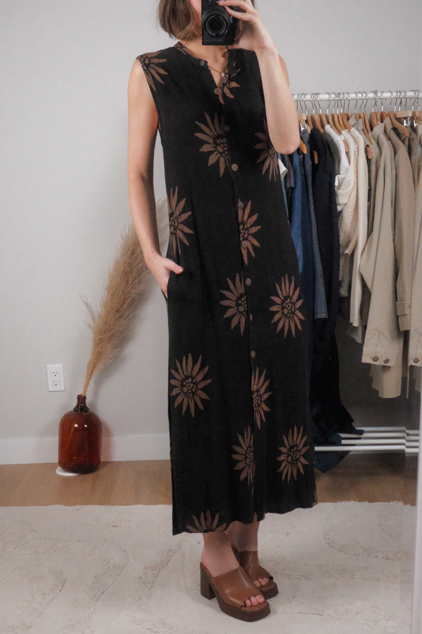 April Cornell x Flower Button Up Maxi Dress (M)