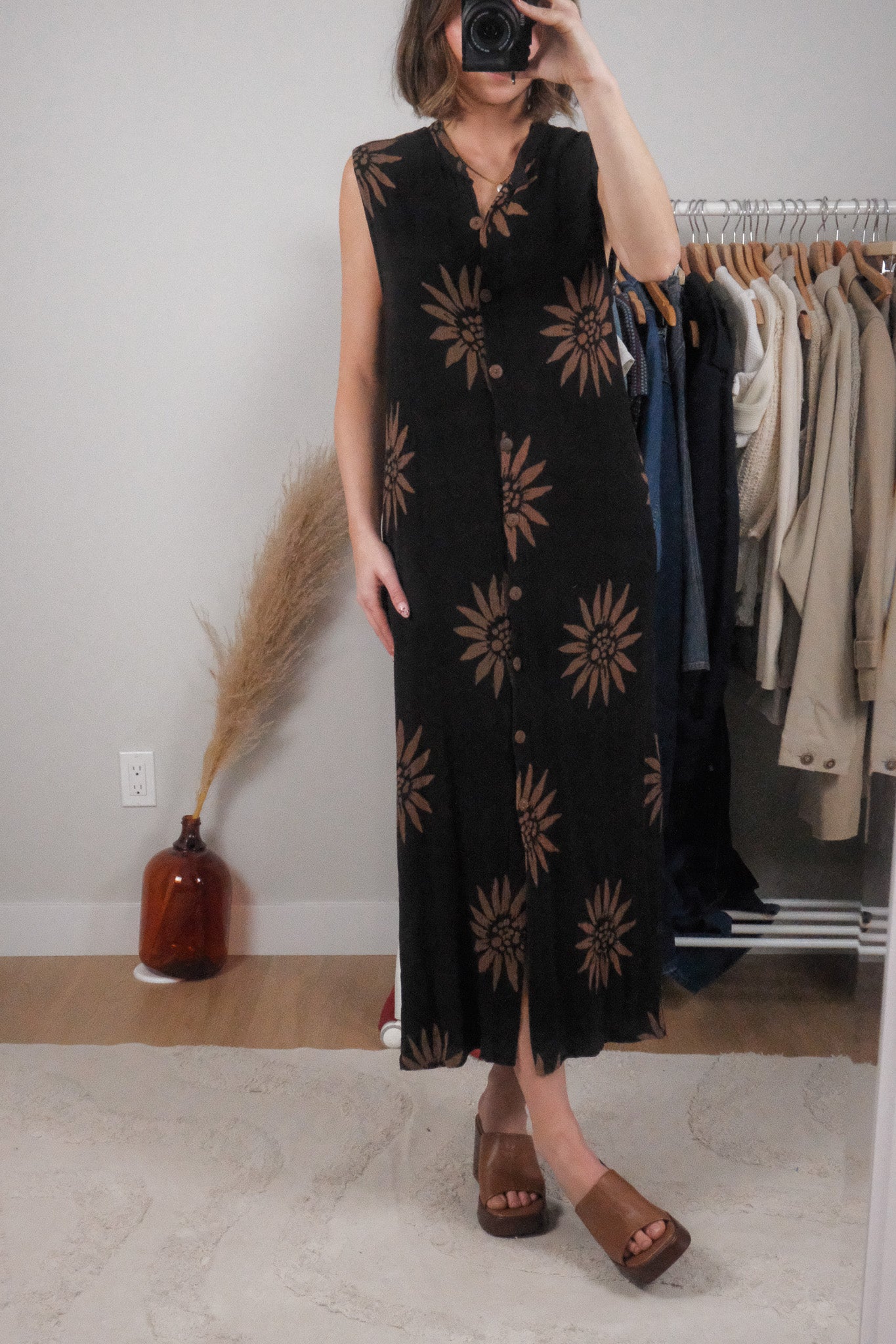 April Cornell x Flower Button Up Maxi Dress (M)