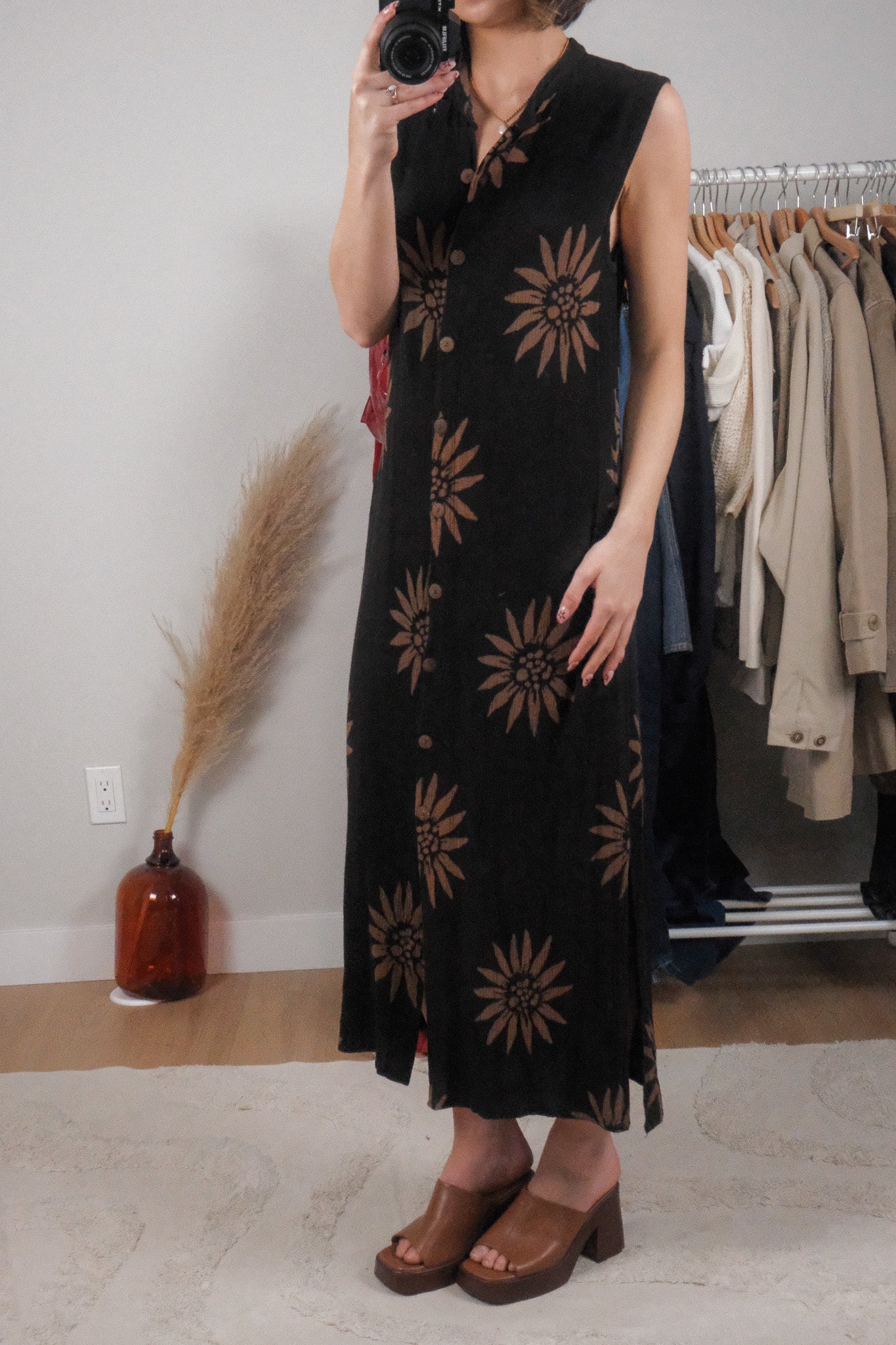 April Cornell x Flower Button Up Maxi Dress (M)
