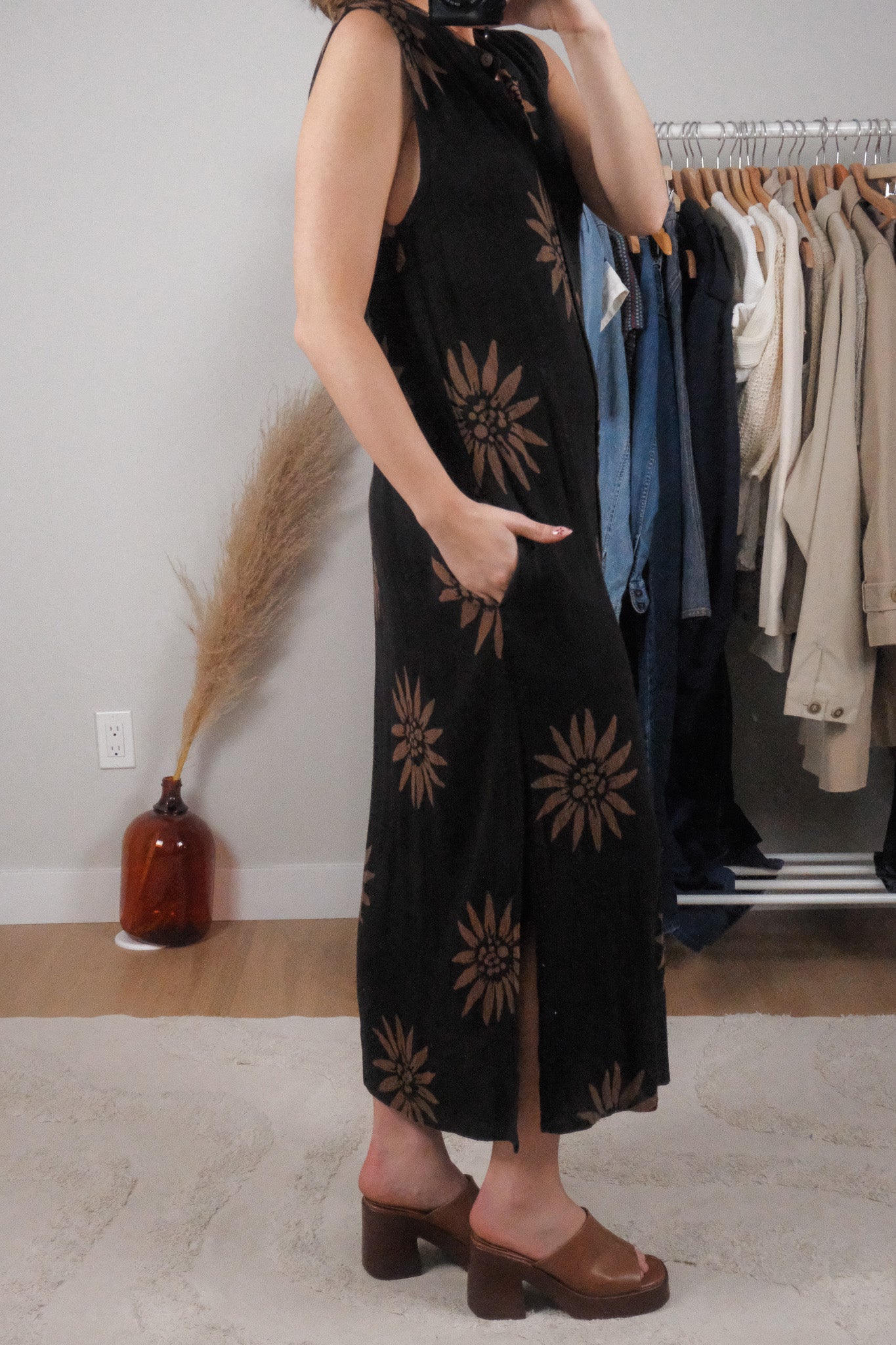 April Cornell x Flower Button Up Maxi Dress (M)