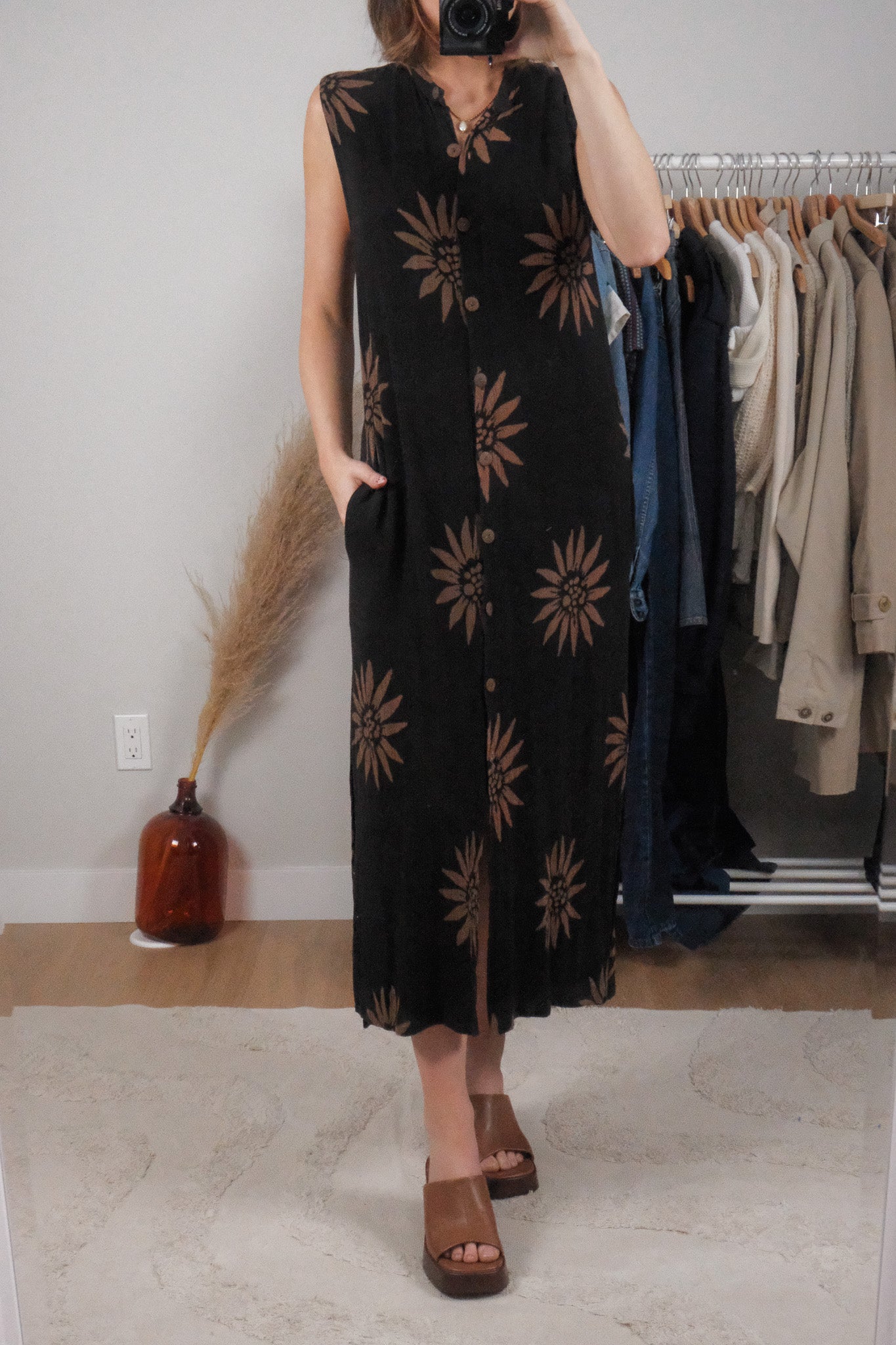 April Cornell x Flower Button Up Maxi Dress (M)