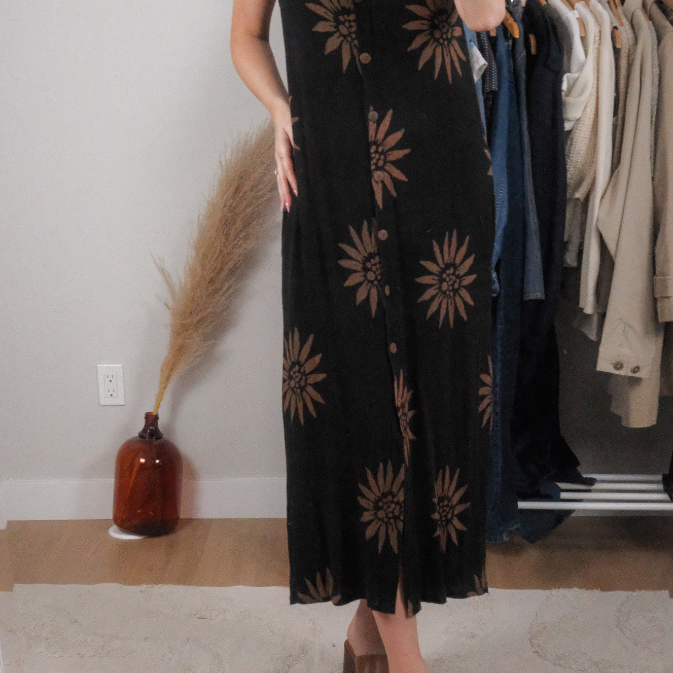 April Cornell x Flower Button Up Maxi Dress (M)