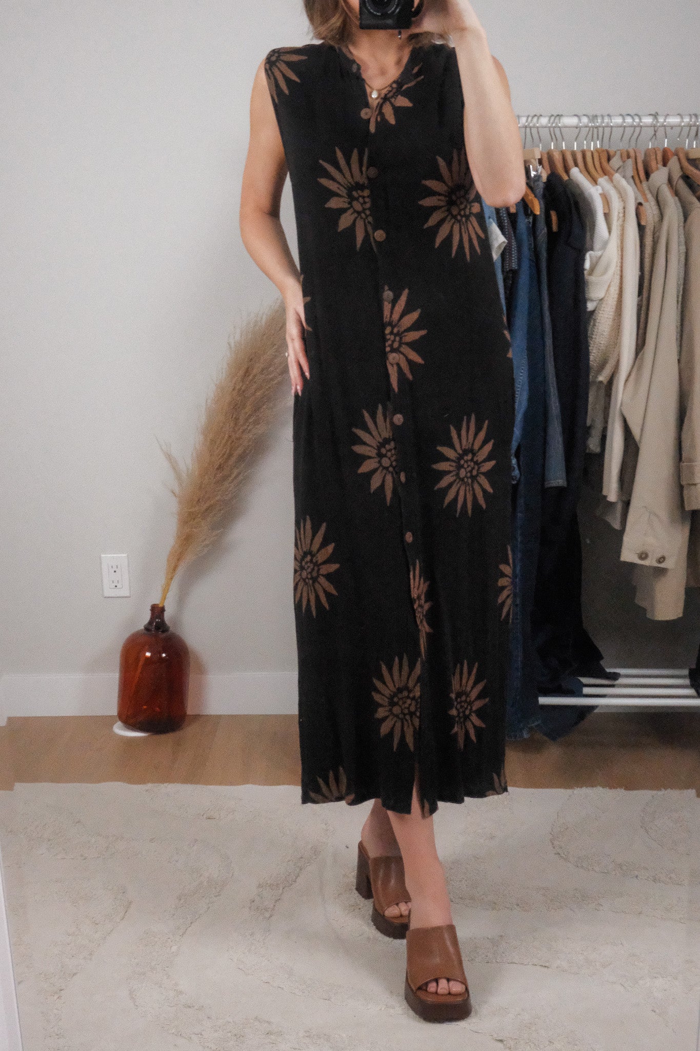 April Cornell x Flower Button Up Maxi Dress (M)