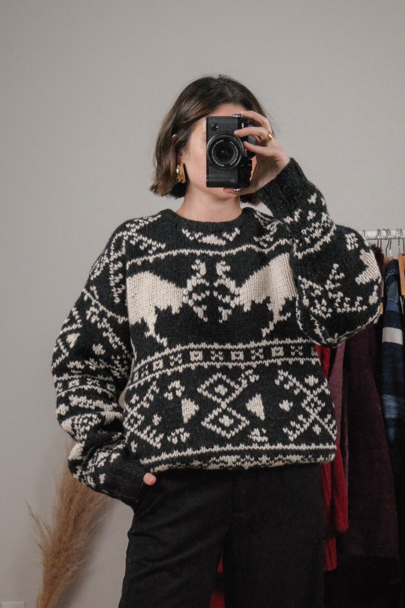 Vintage x 90s American Eagle Wool Chunky Deer Knit (M)