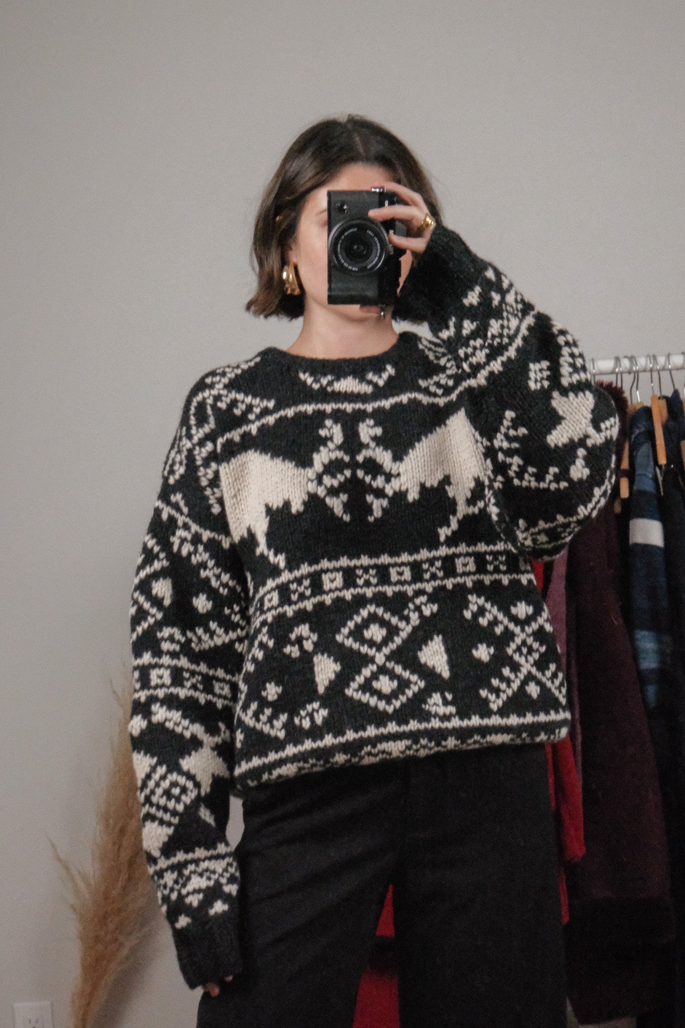 Vintage x 90s American Eagle Wool Chunky Deer Knit (M)