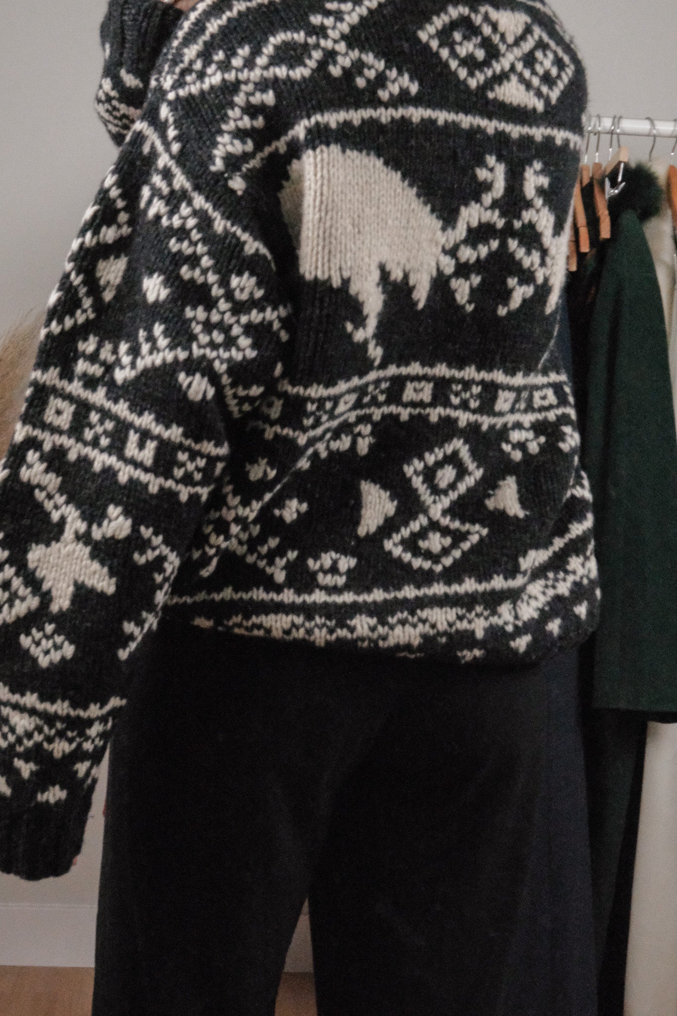 Vintage x 90s American Eagle Wool Chunky Deer Knit (M)