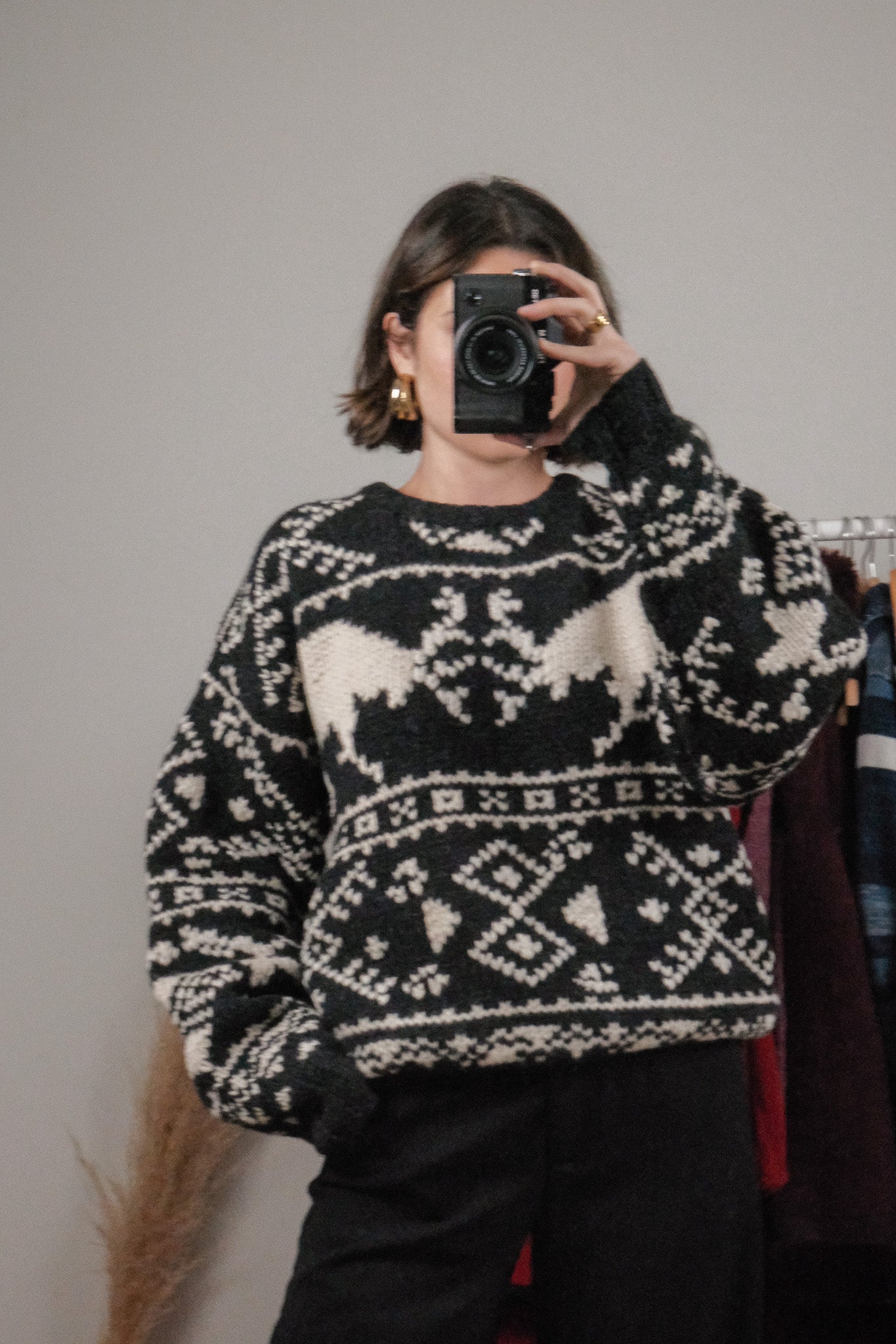 Vintage x 90s American Eagle Wool Chunky Deer Knit (M)