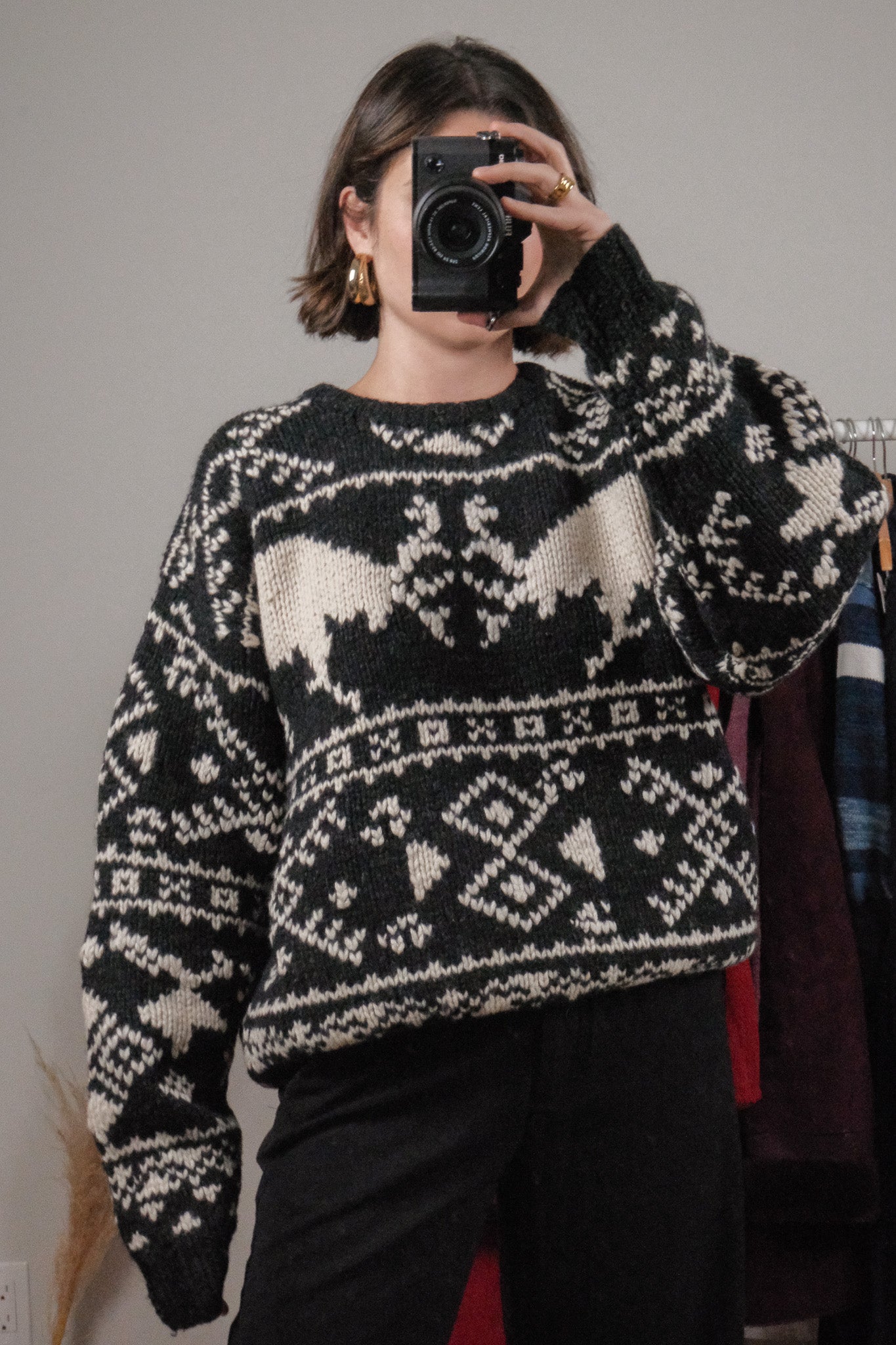 Vintage x 90s American Eagle Wool Chunky Deer Knit (M)