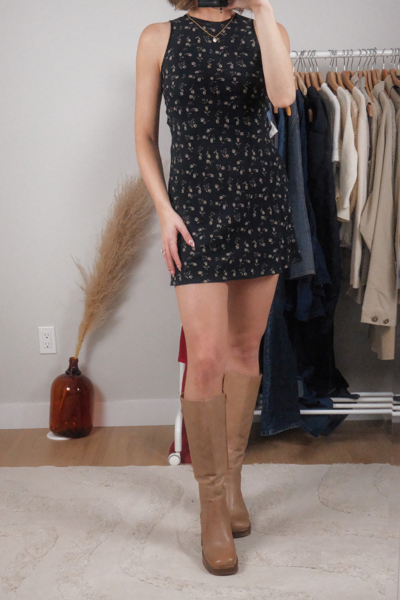 Made in Canada x Vintage x Floral Midi Dress (XS)