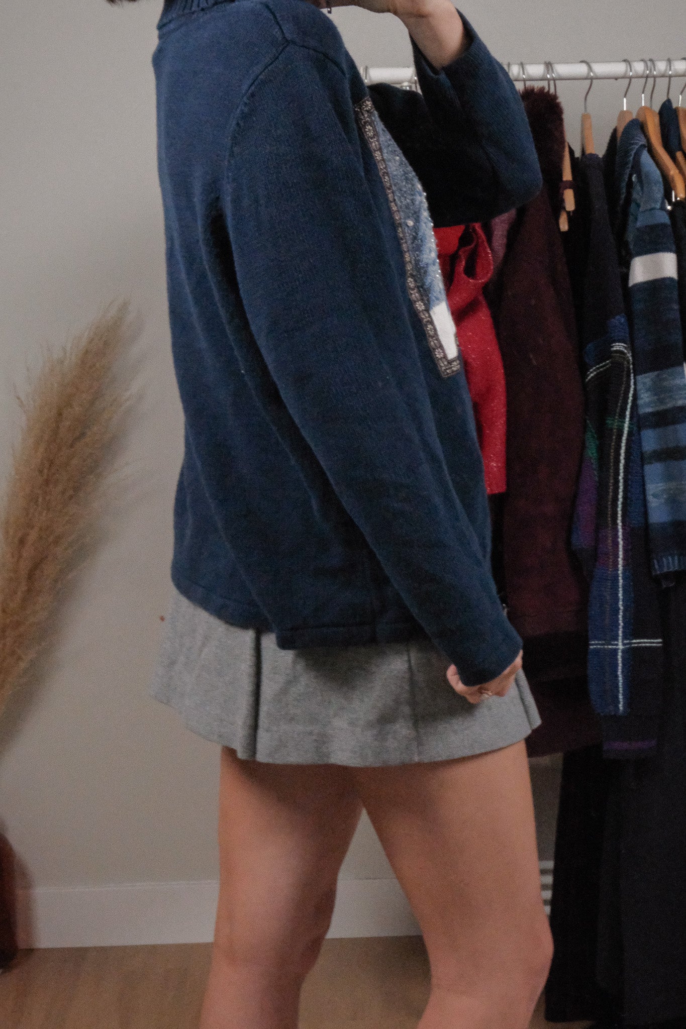 Vintage x Embroidered/Beaded Tree Turtleneck (M/L)