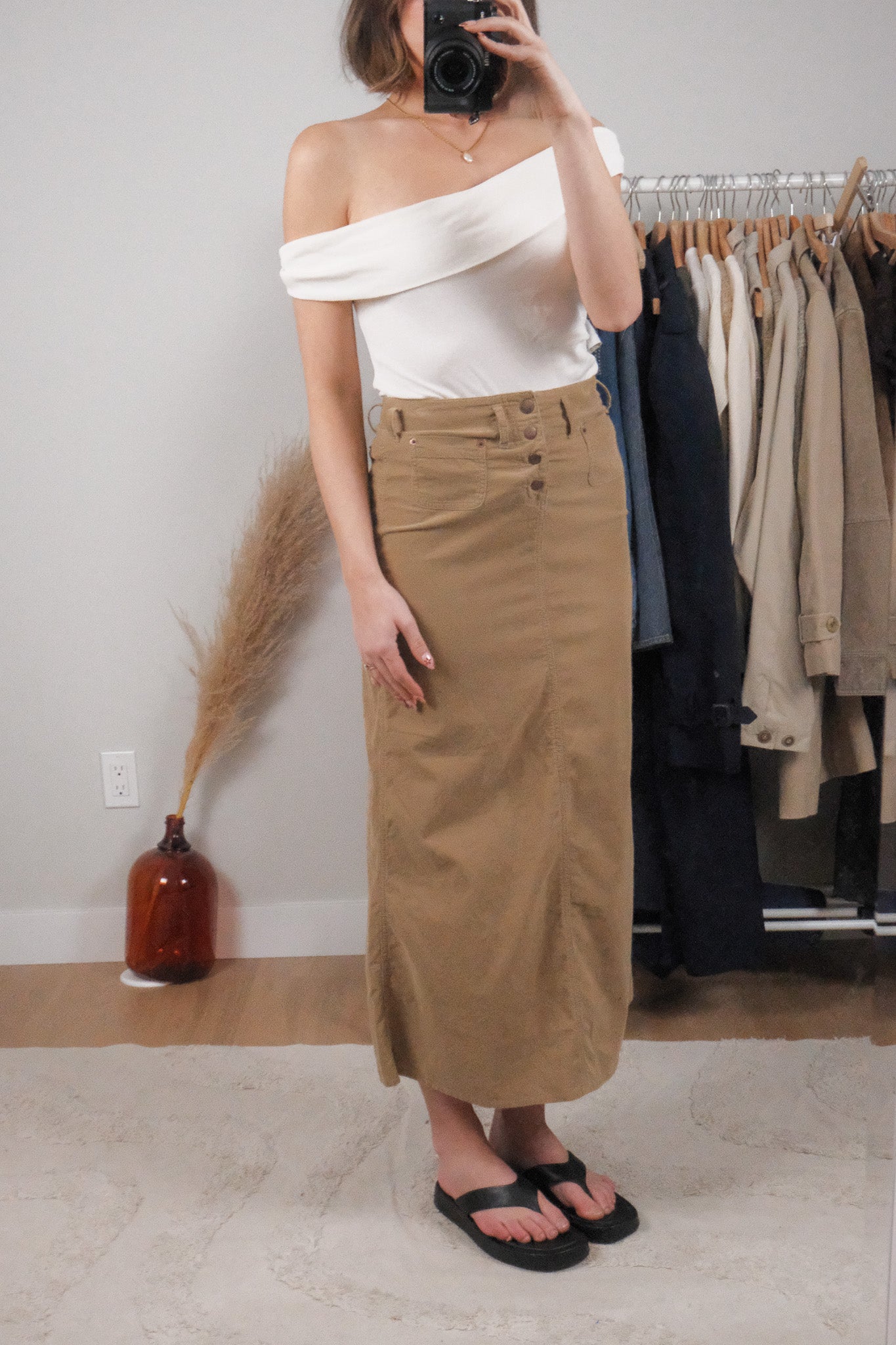 Vintage x Cotton Corduroy Maxi Skirt (XS)