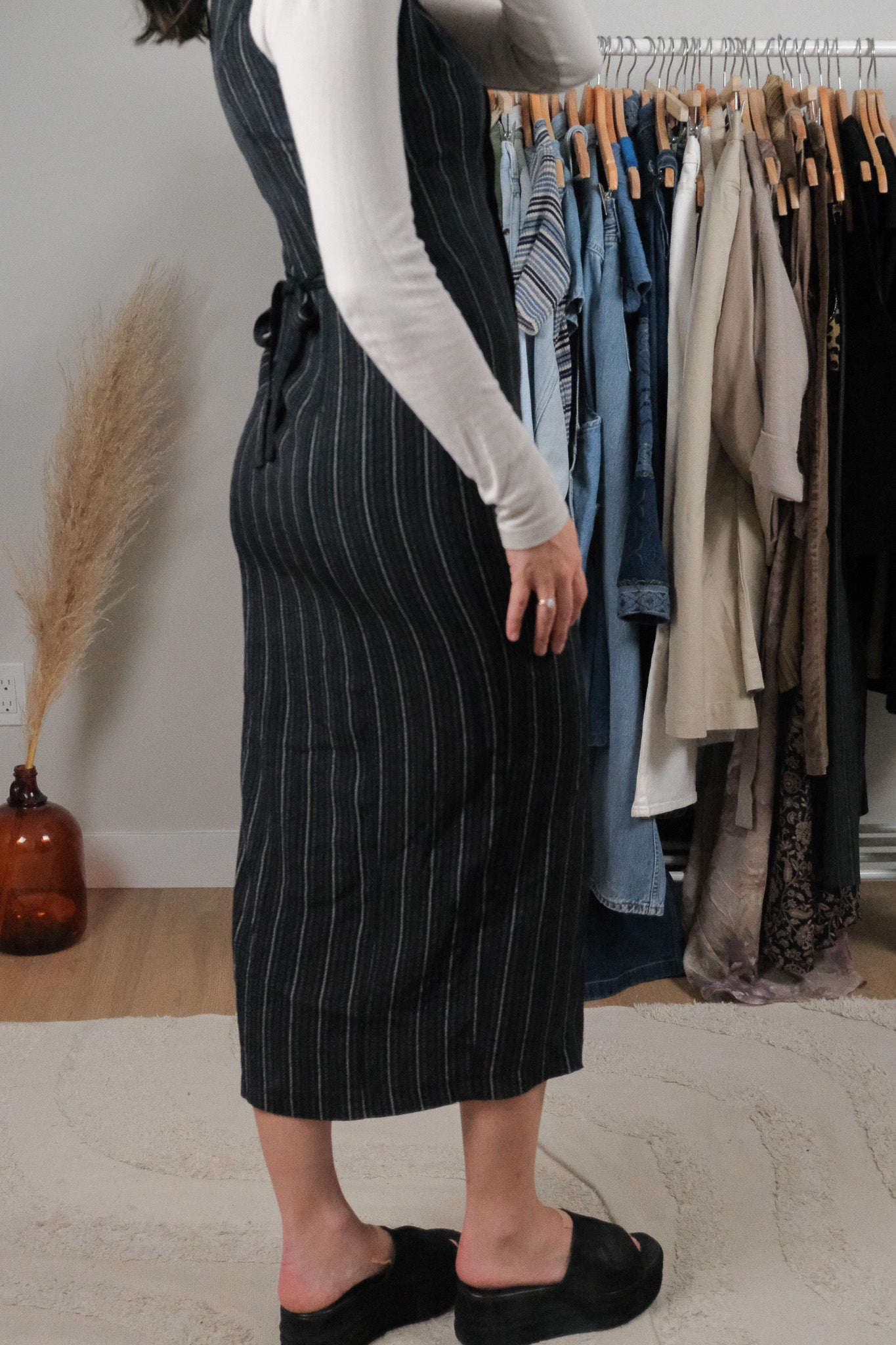 Vintage x Pinstrip Maxi Dress (XS/S)