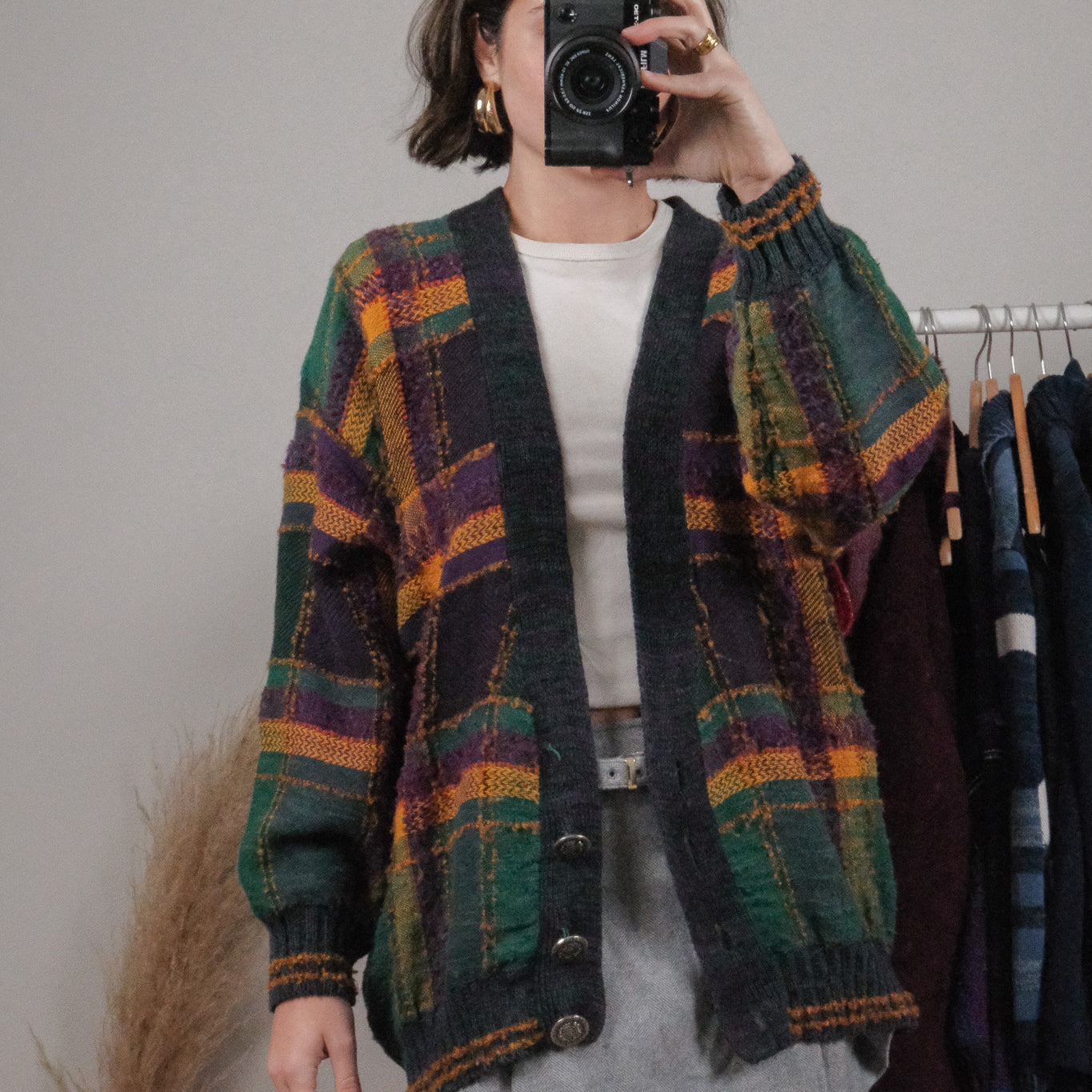 Vintage x Plaid Cardigan (M/L)